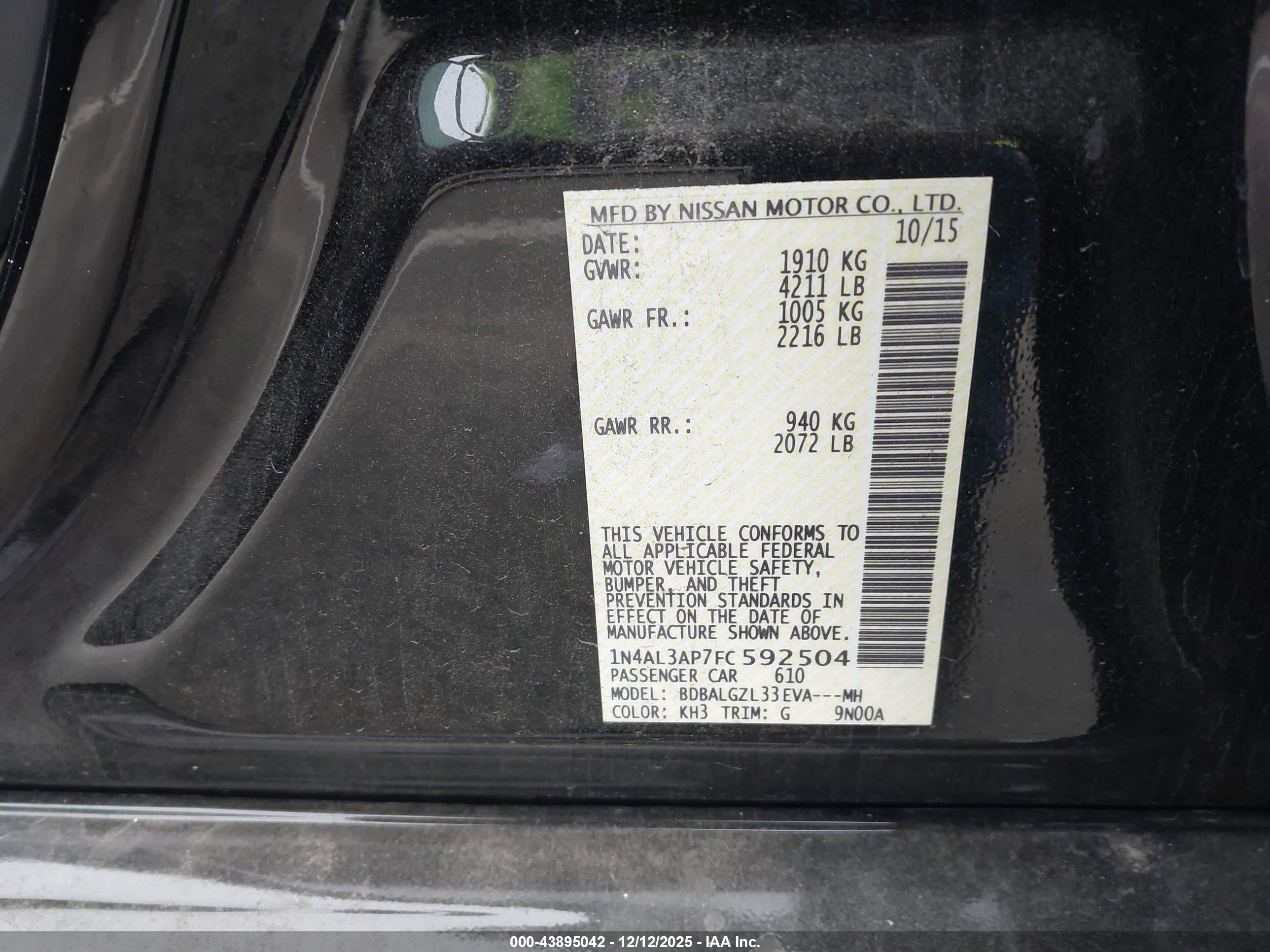 NISSAN ALTIMA image 9