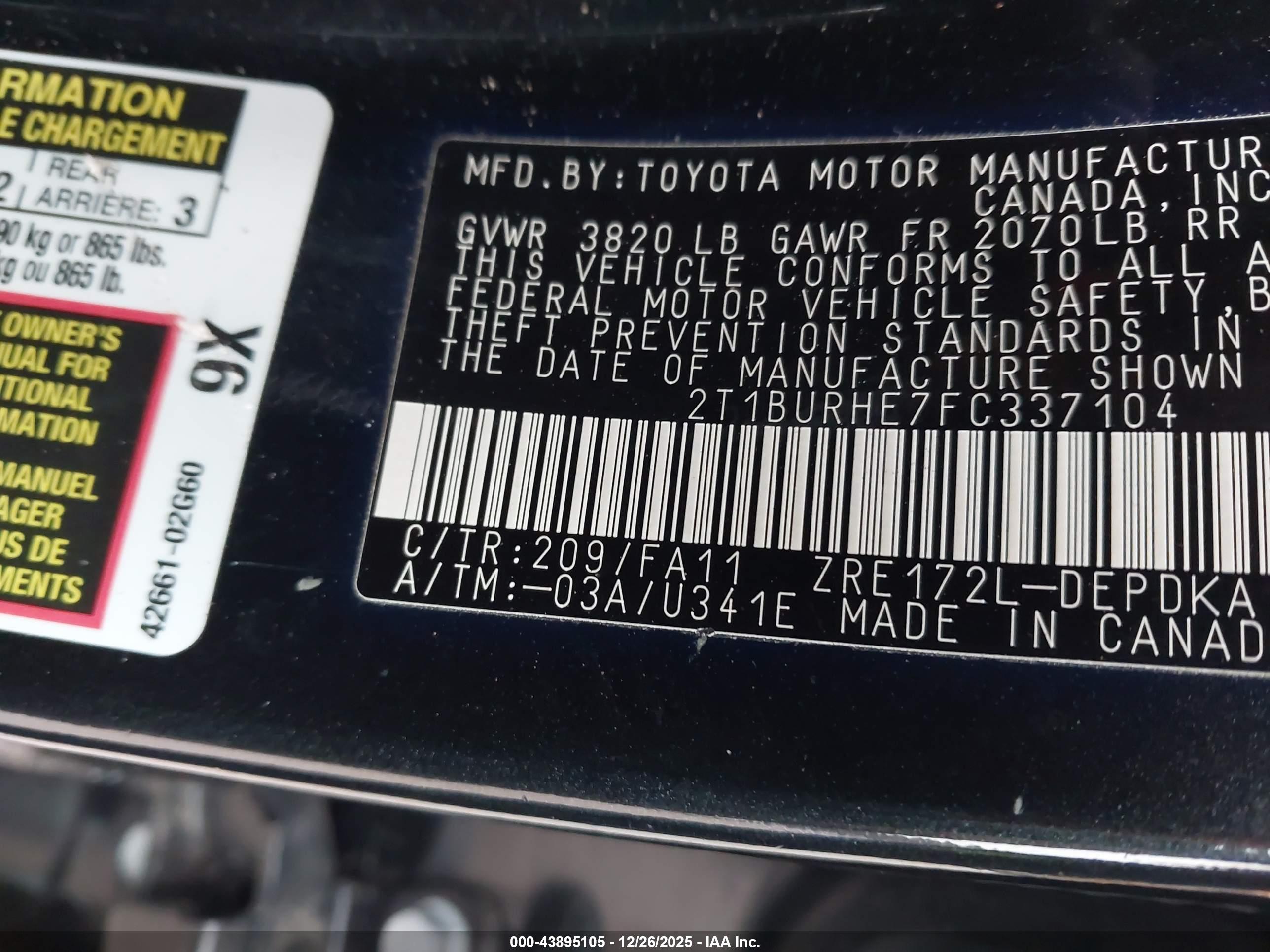 TOYOTA COROLLA image 9