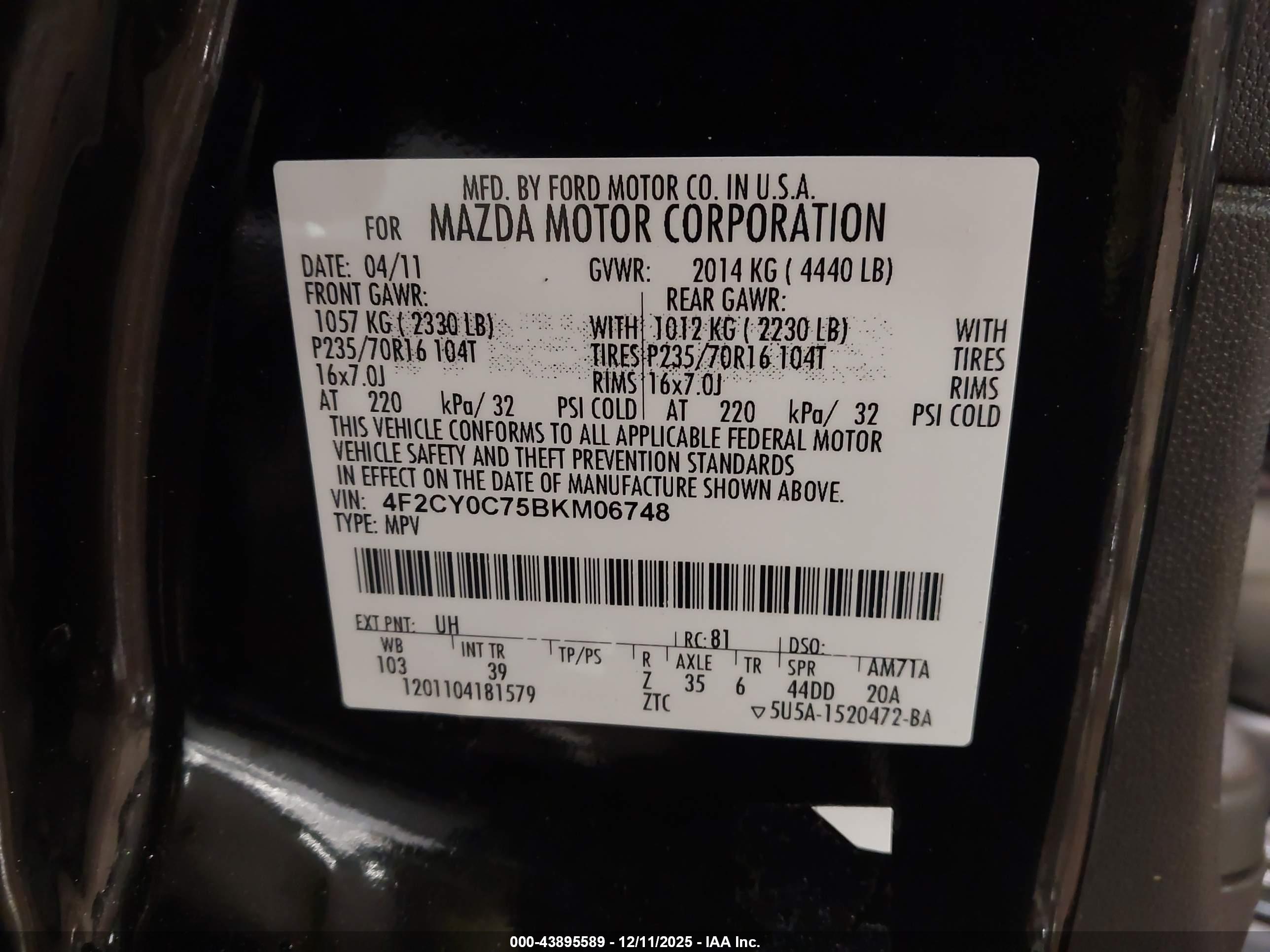 MAZDA TRIBUTE image 9