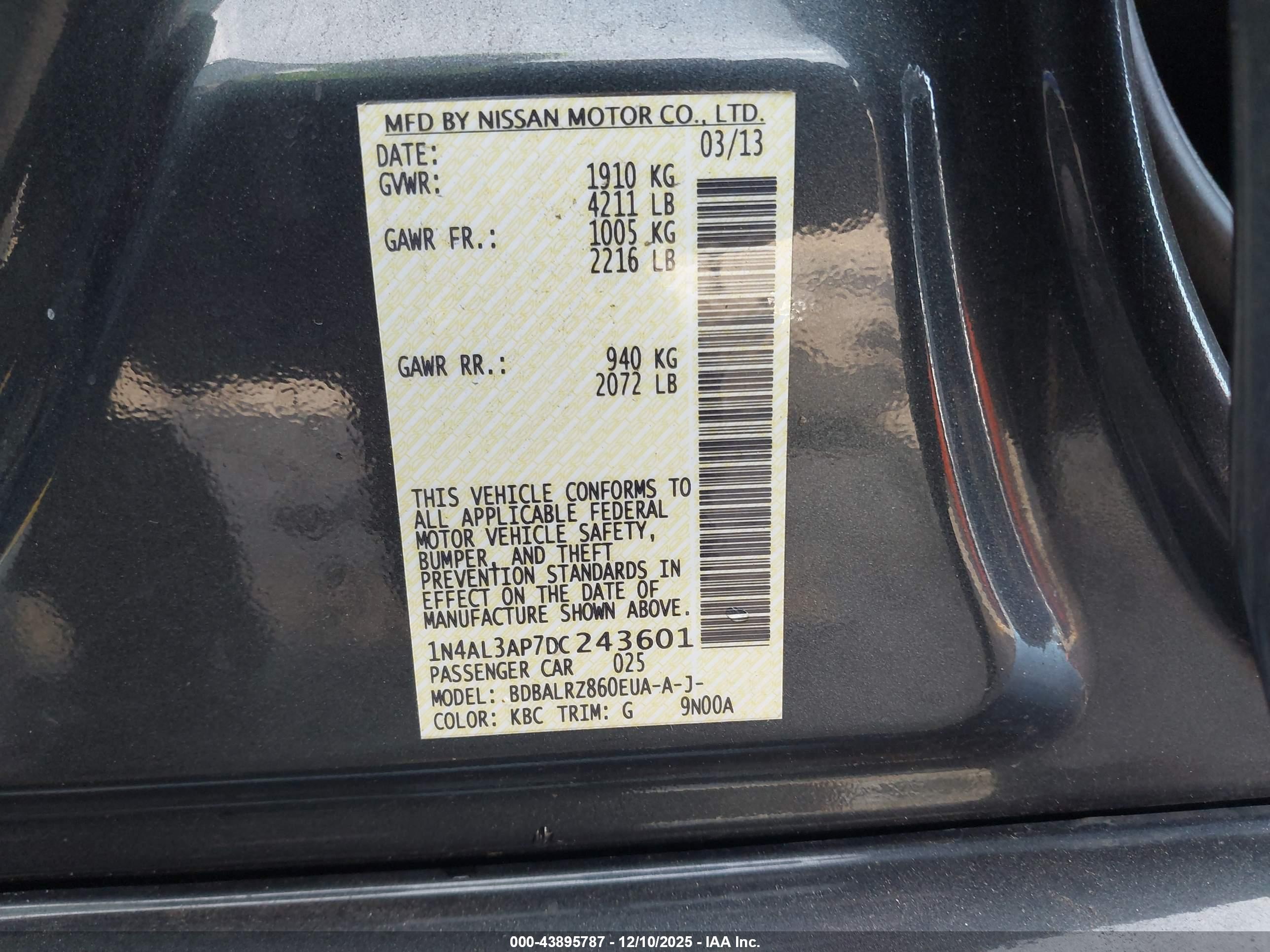 NISSAN ALTIMA image 9