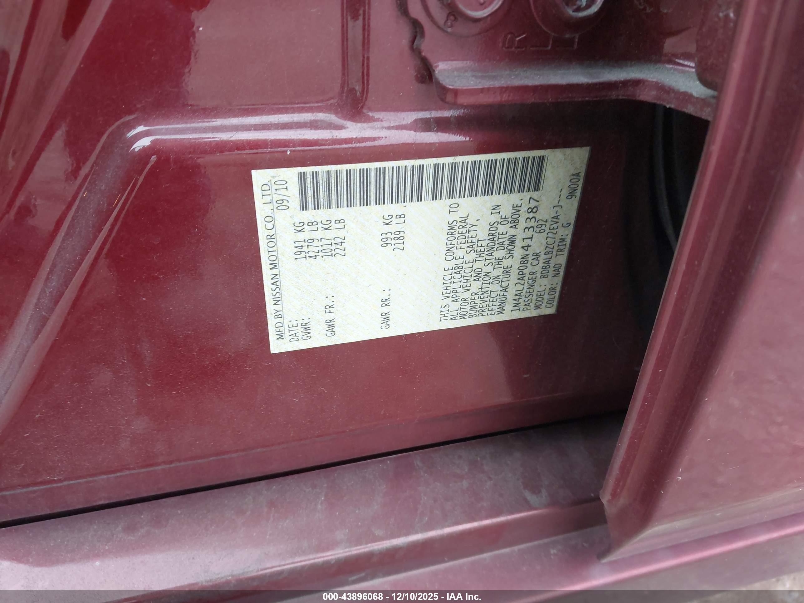 NISSAN ALTIMA image 9