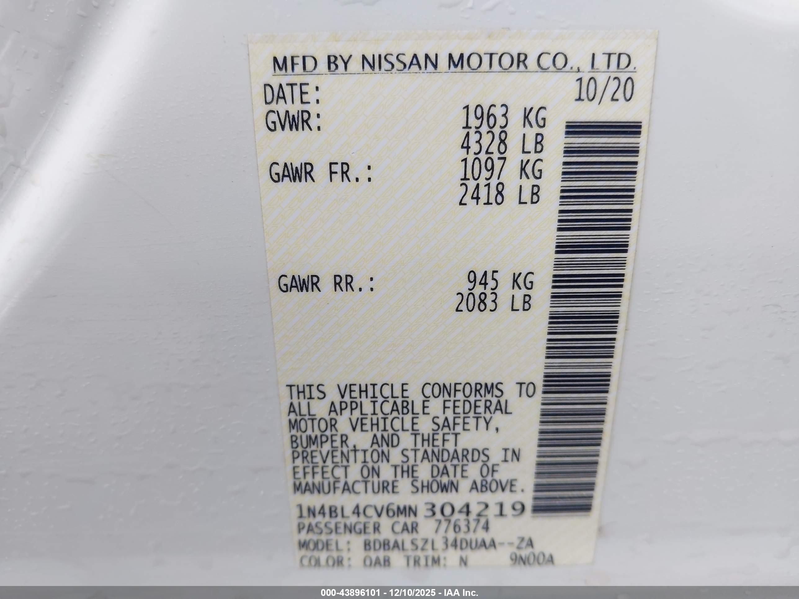 NISSAN ALTIMA image 9
