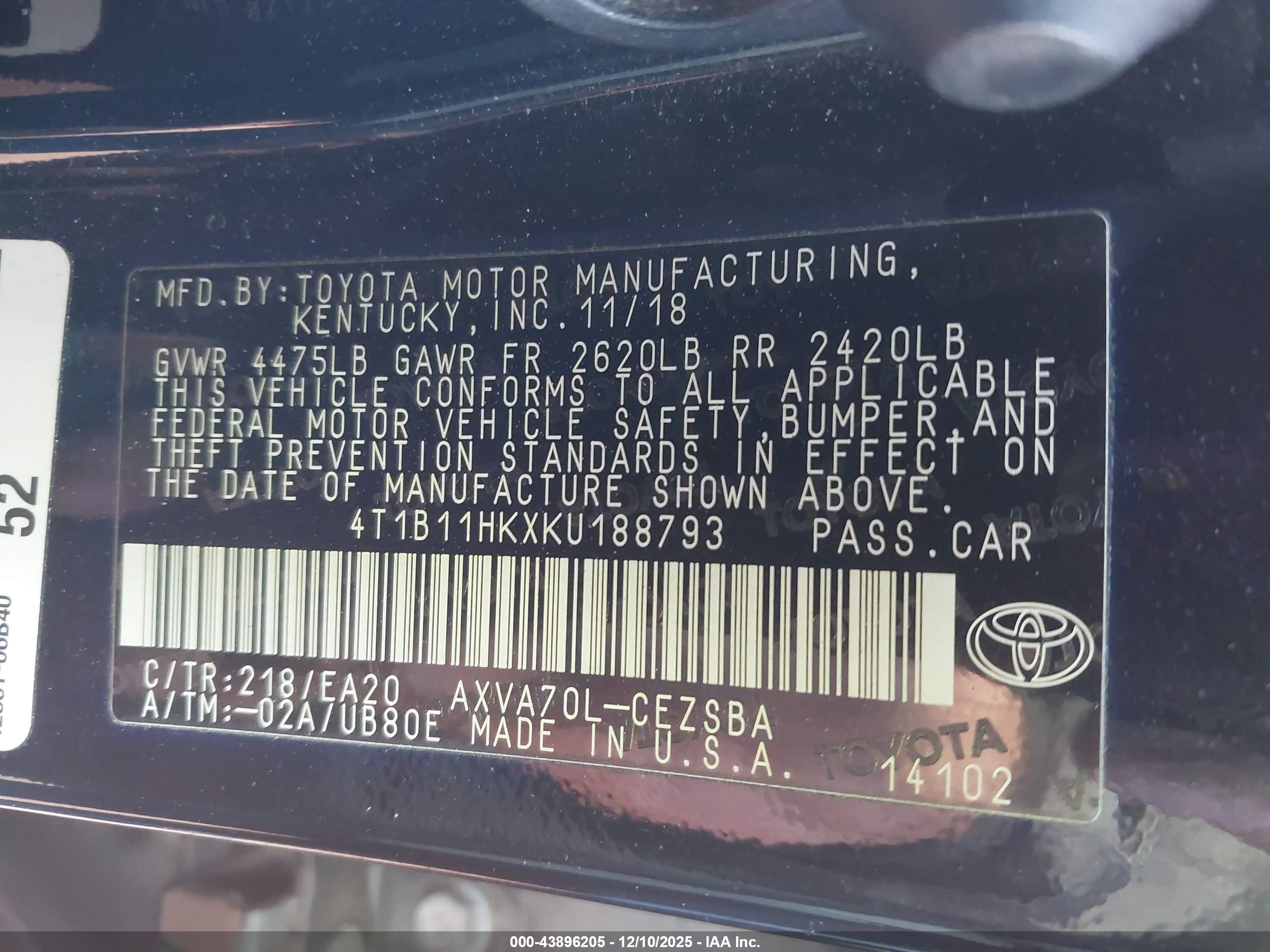 TOYOTA CAMRY image 9