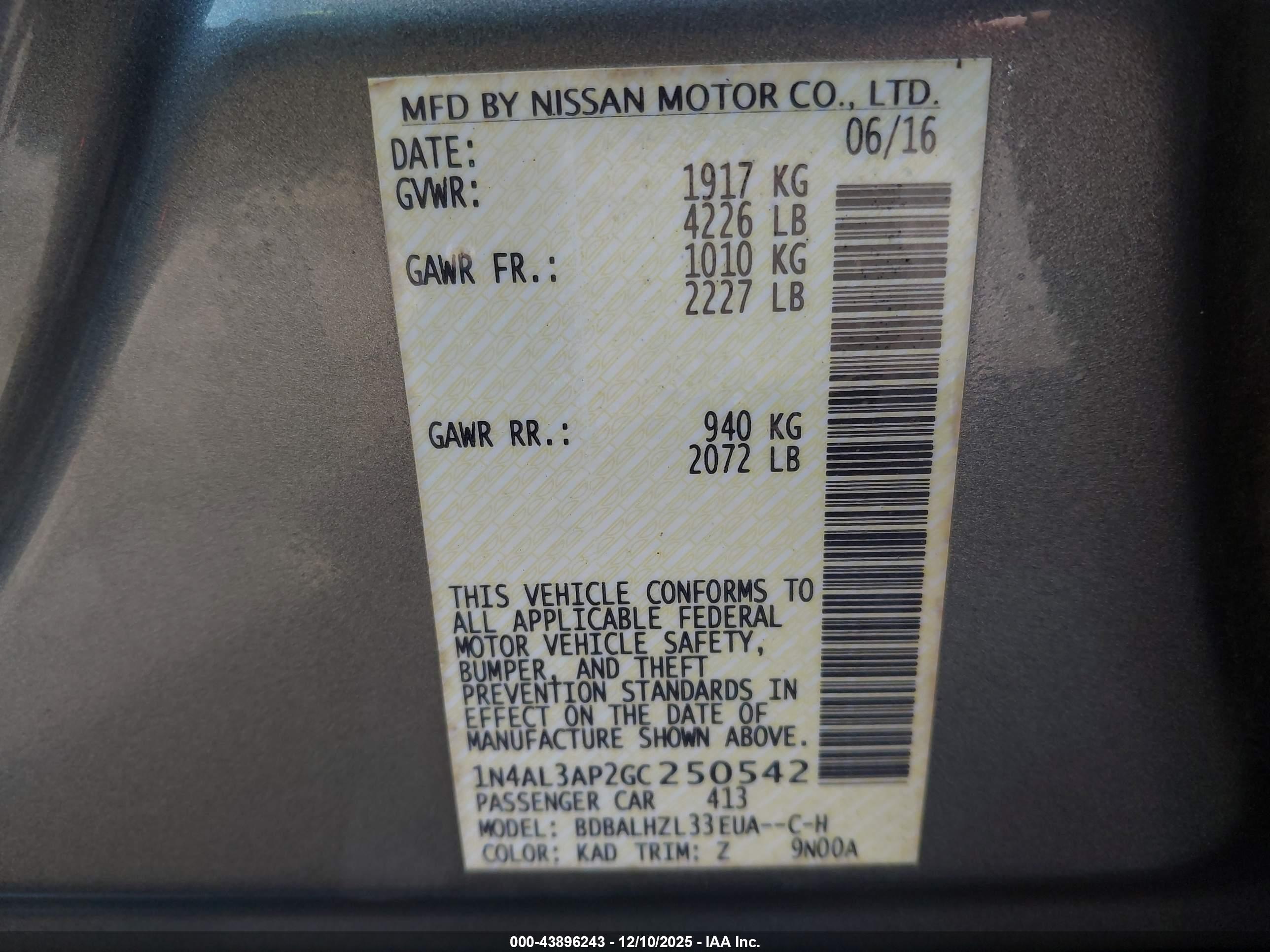 NISSAN ALTIMA image 9