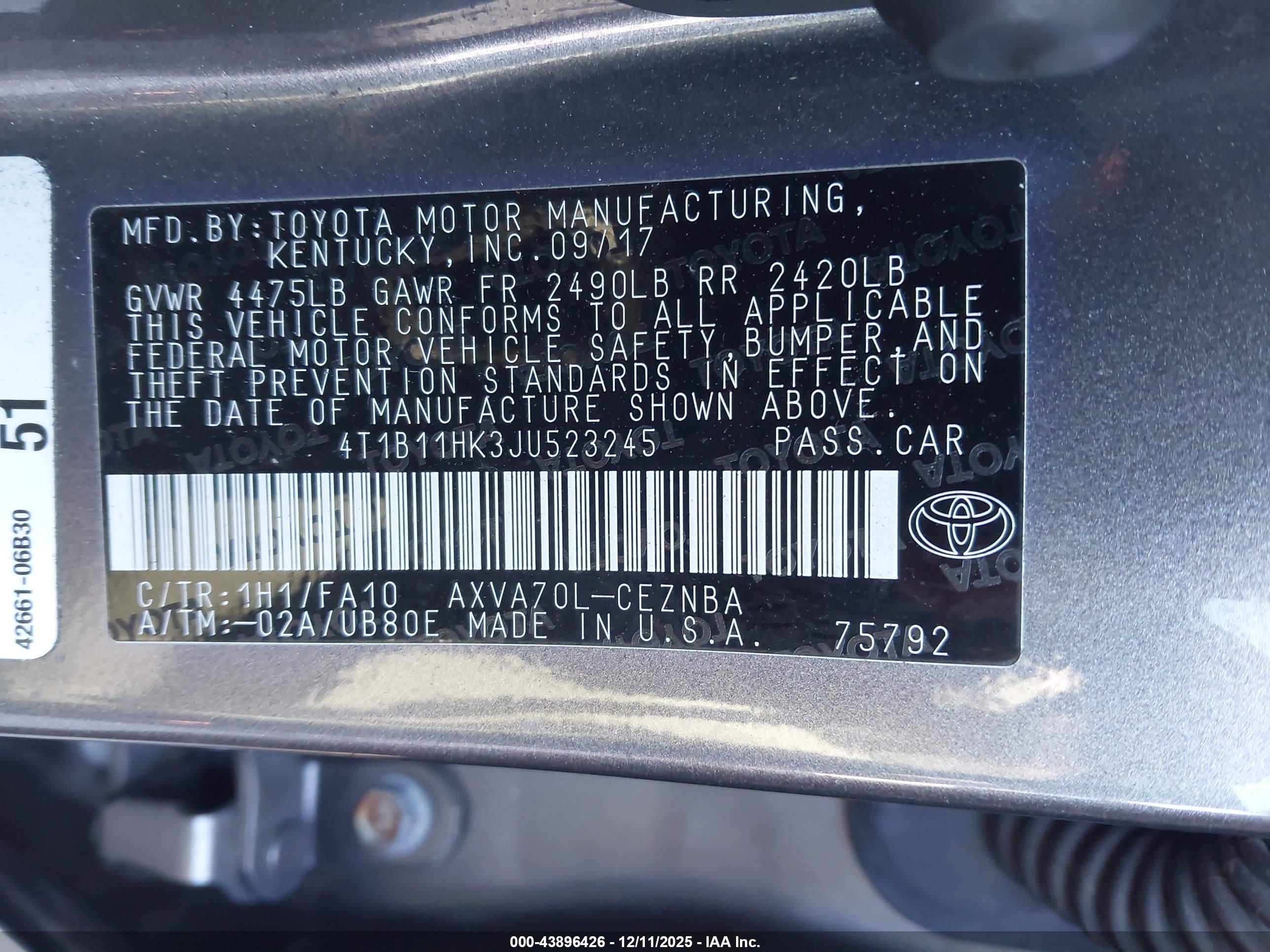 TOYOTA CAMRY image 9
