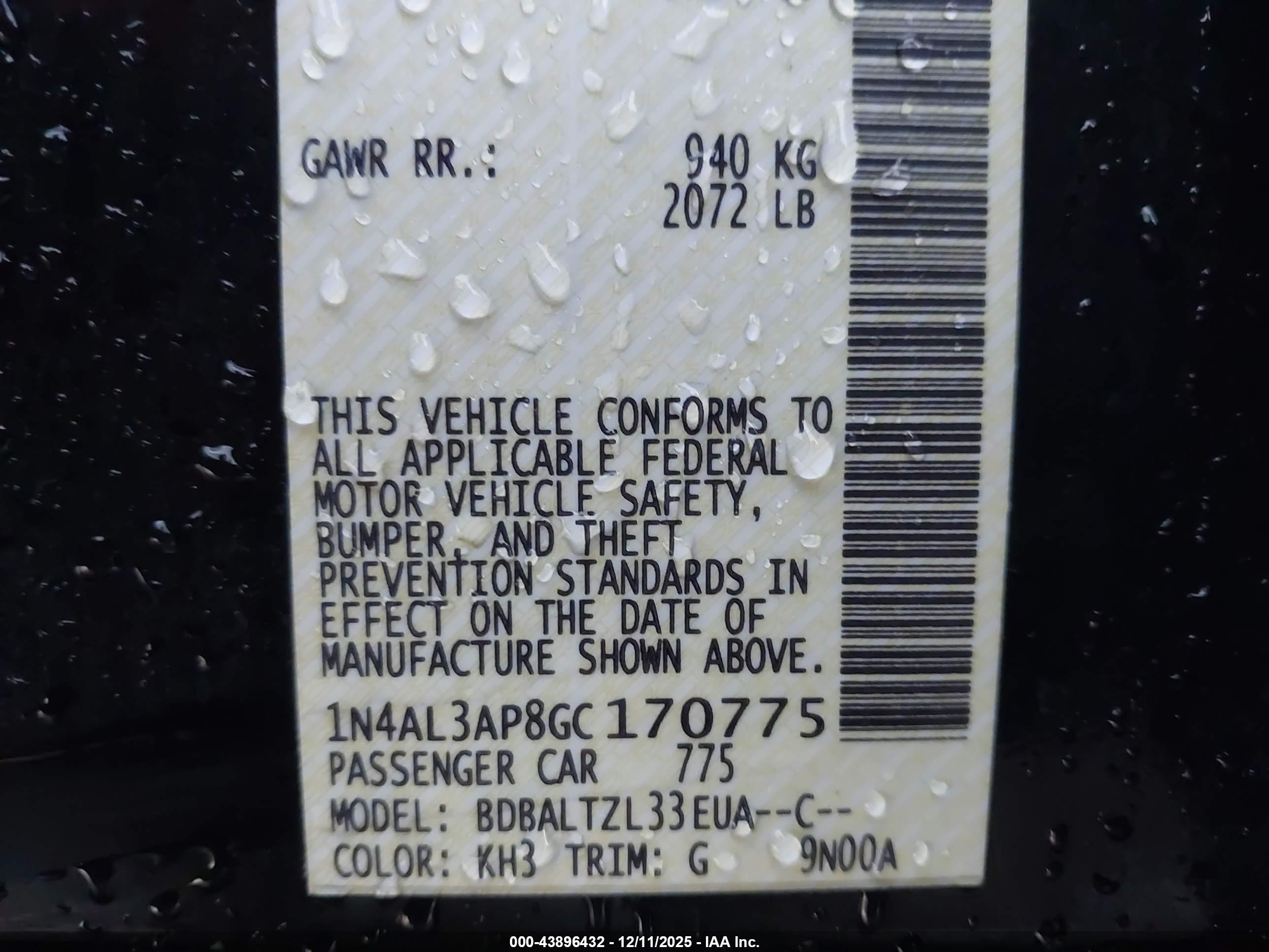 NISSAN ALTIMA image 9