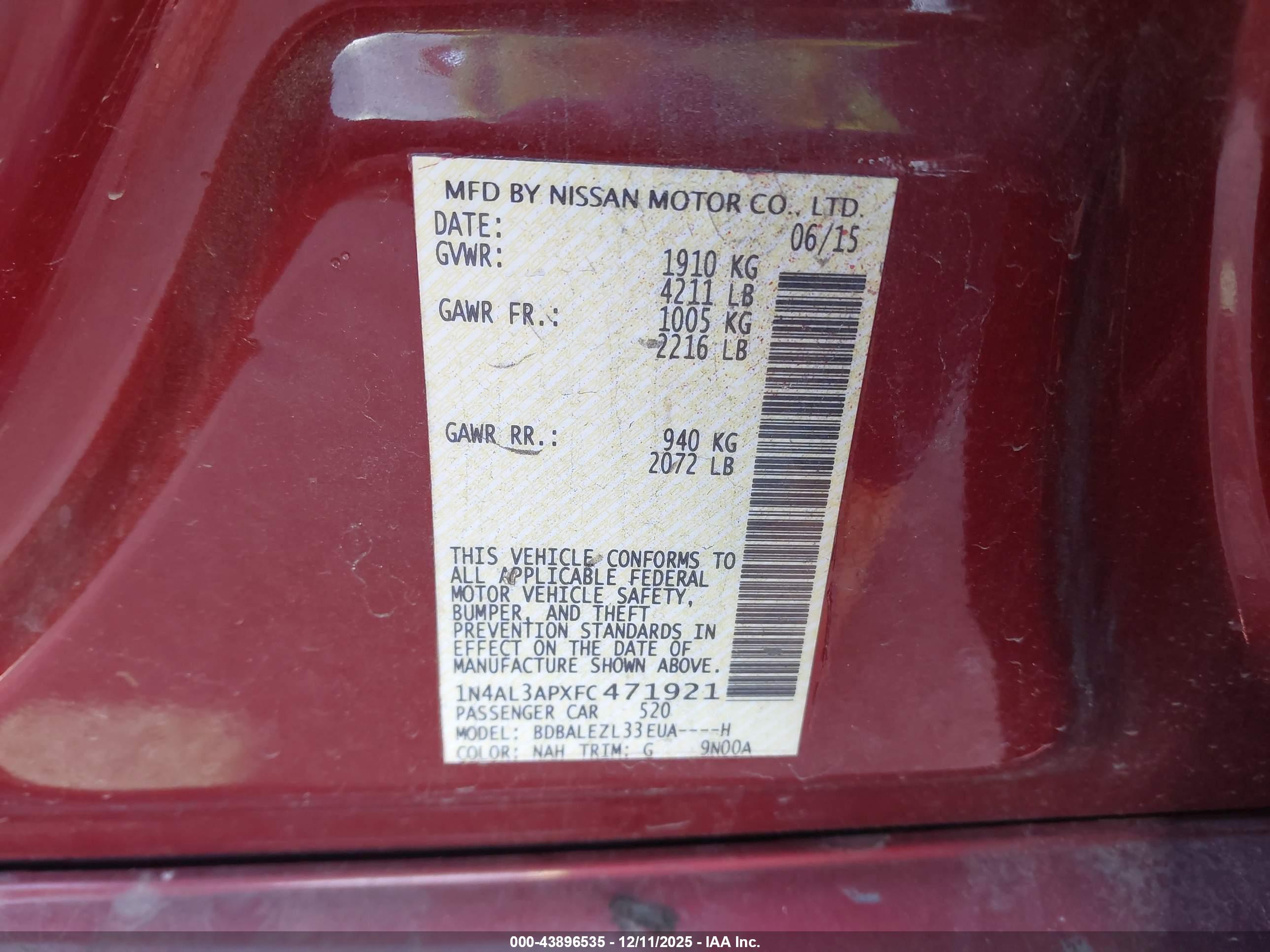 NISSAN ALTIMA image 9