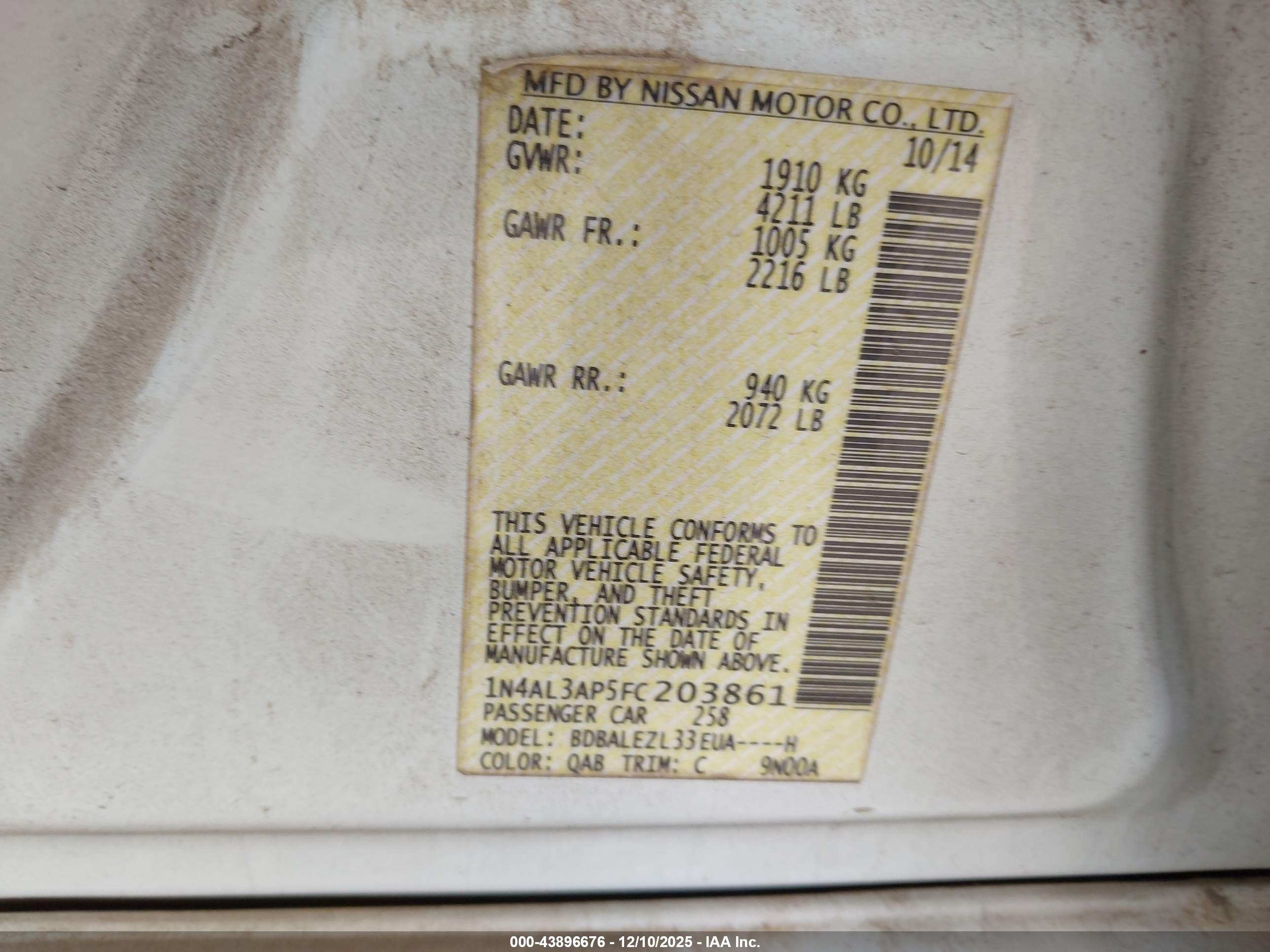 NISSAN ALTIMA image 9