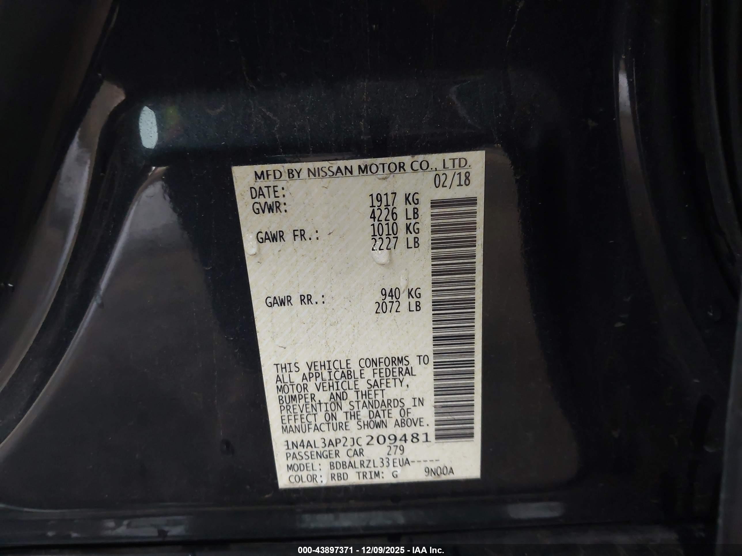 NISSAN ALTIMA image 9
