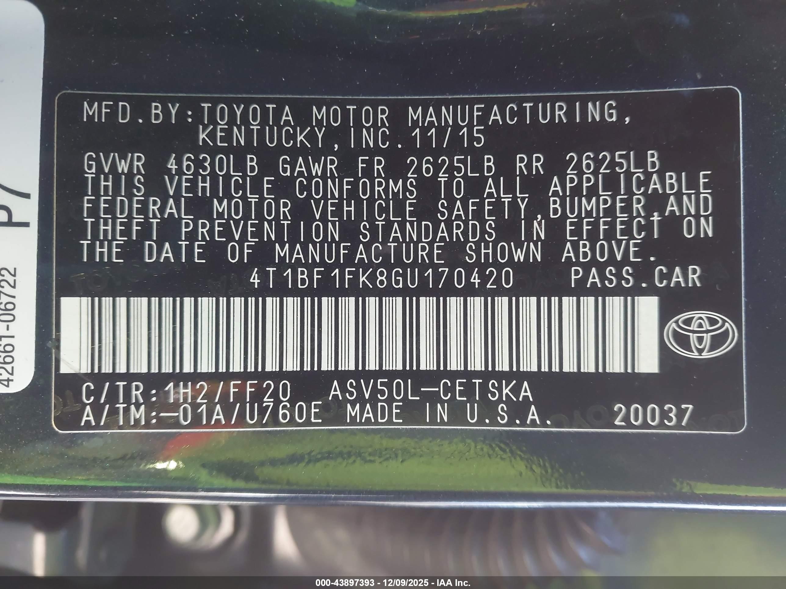 TOYOTA CAMRY image 9