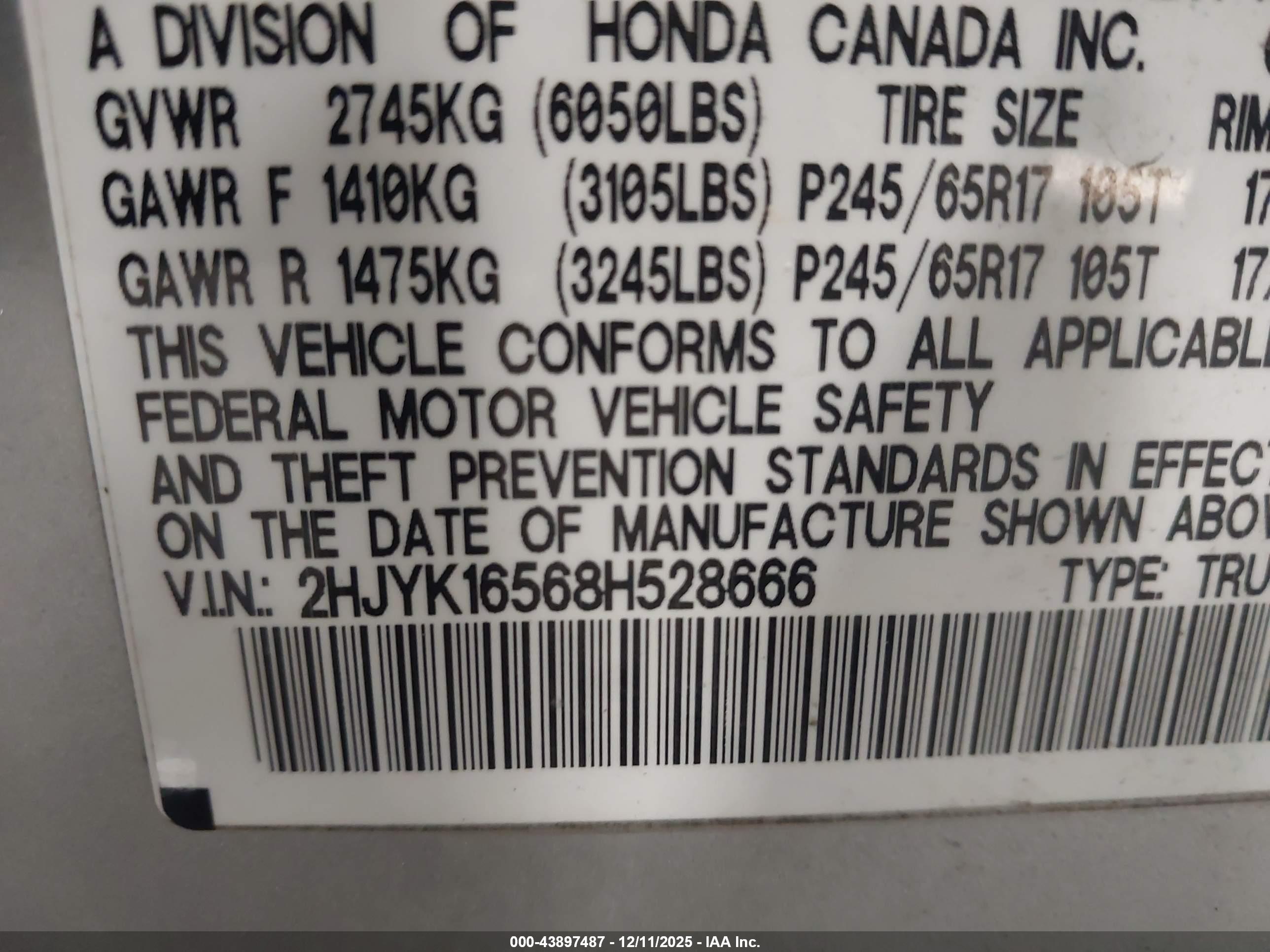 HONDA RIDGELINE image 9