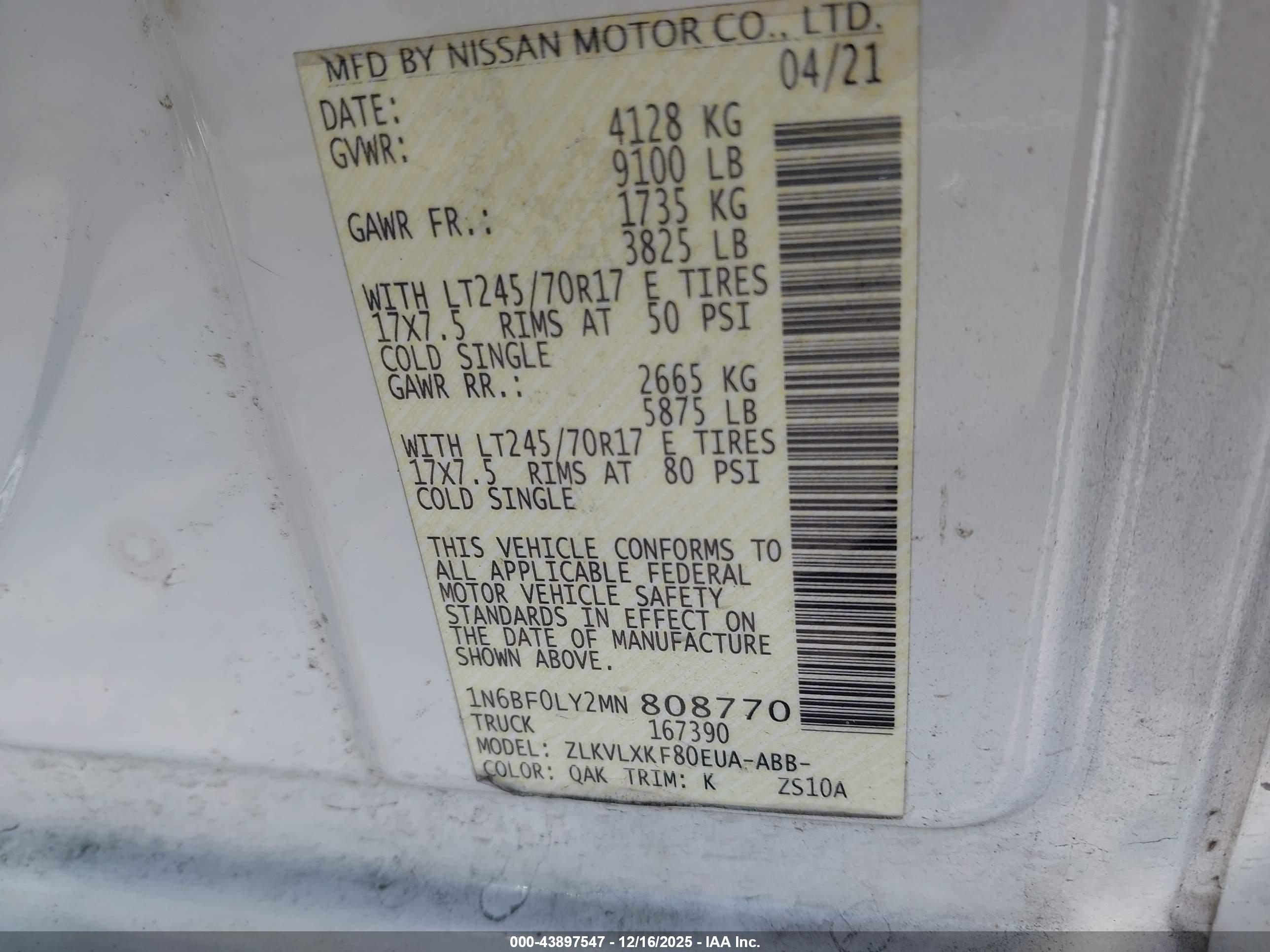 NISSAN NV image 9