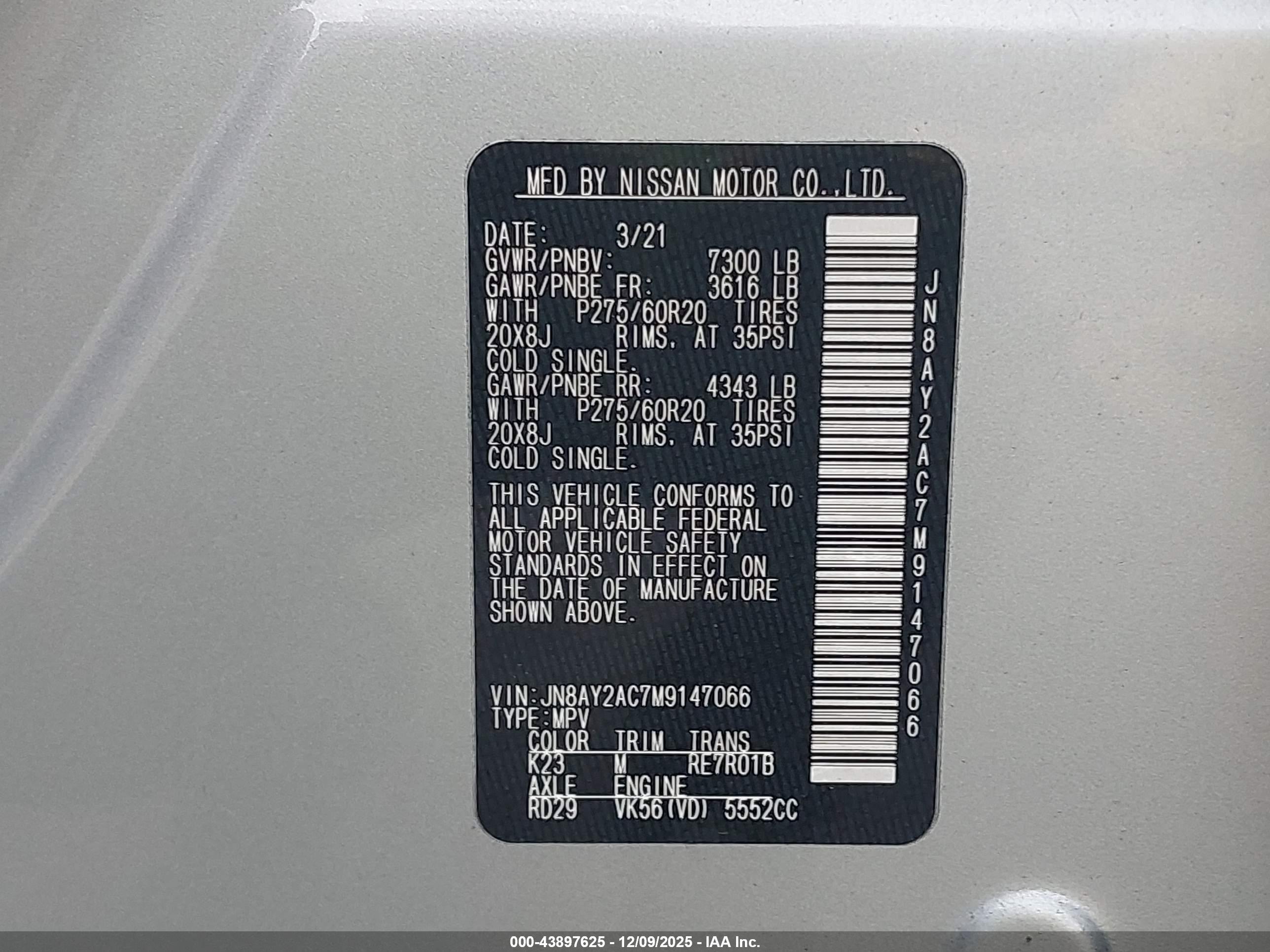 NISSAN ARMADA image 9