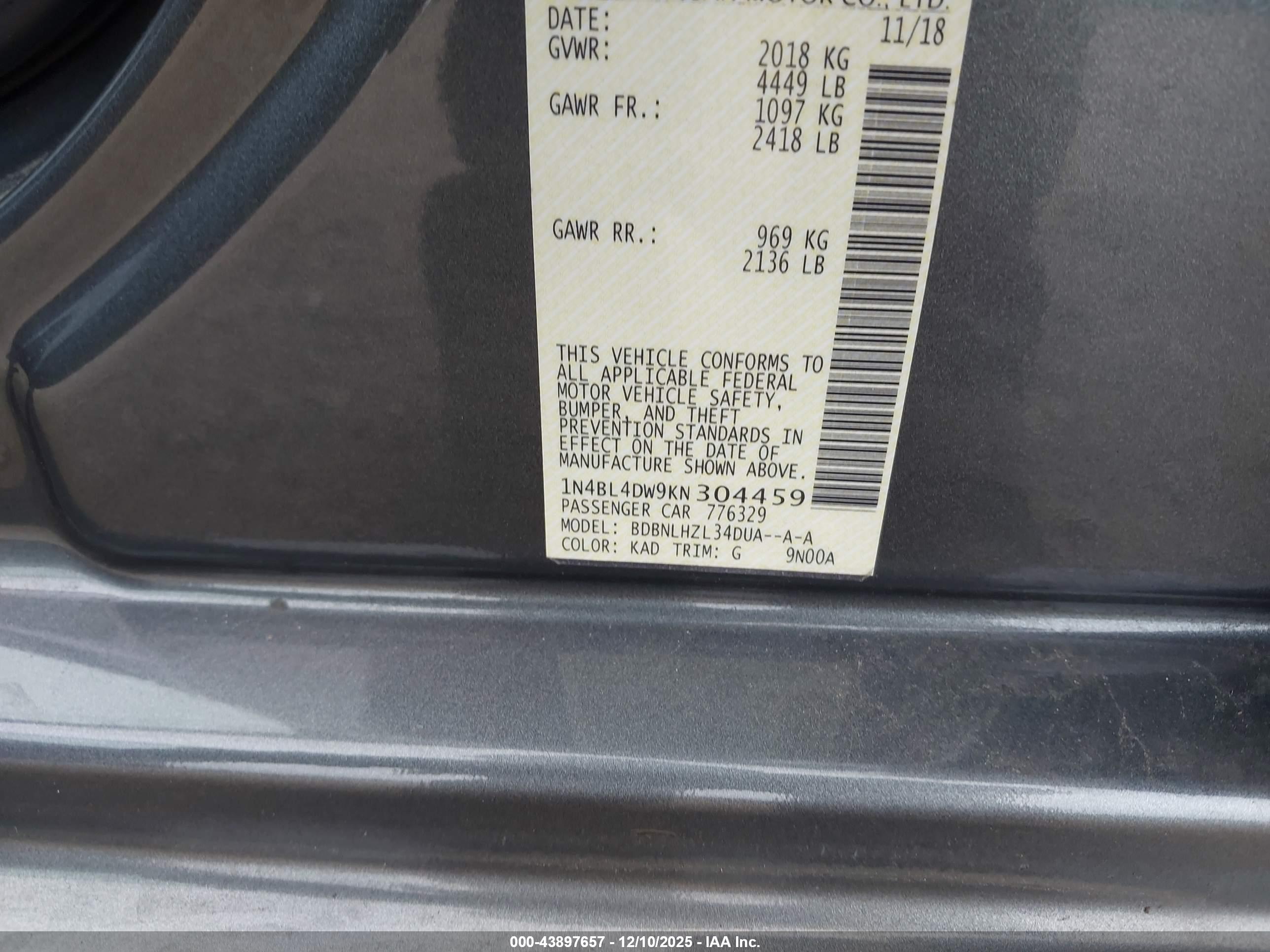 NISSAN ALTIMA image 9