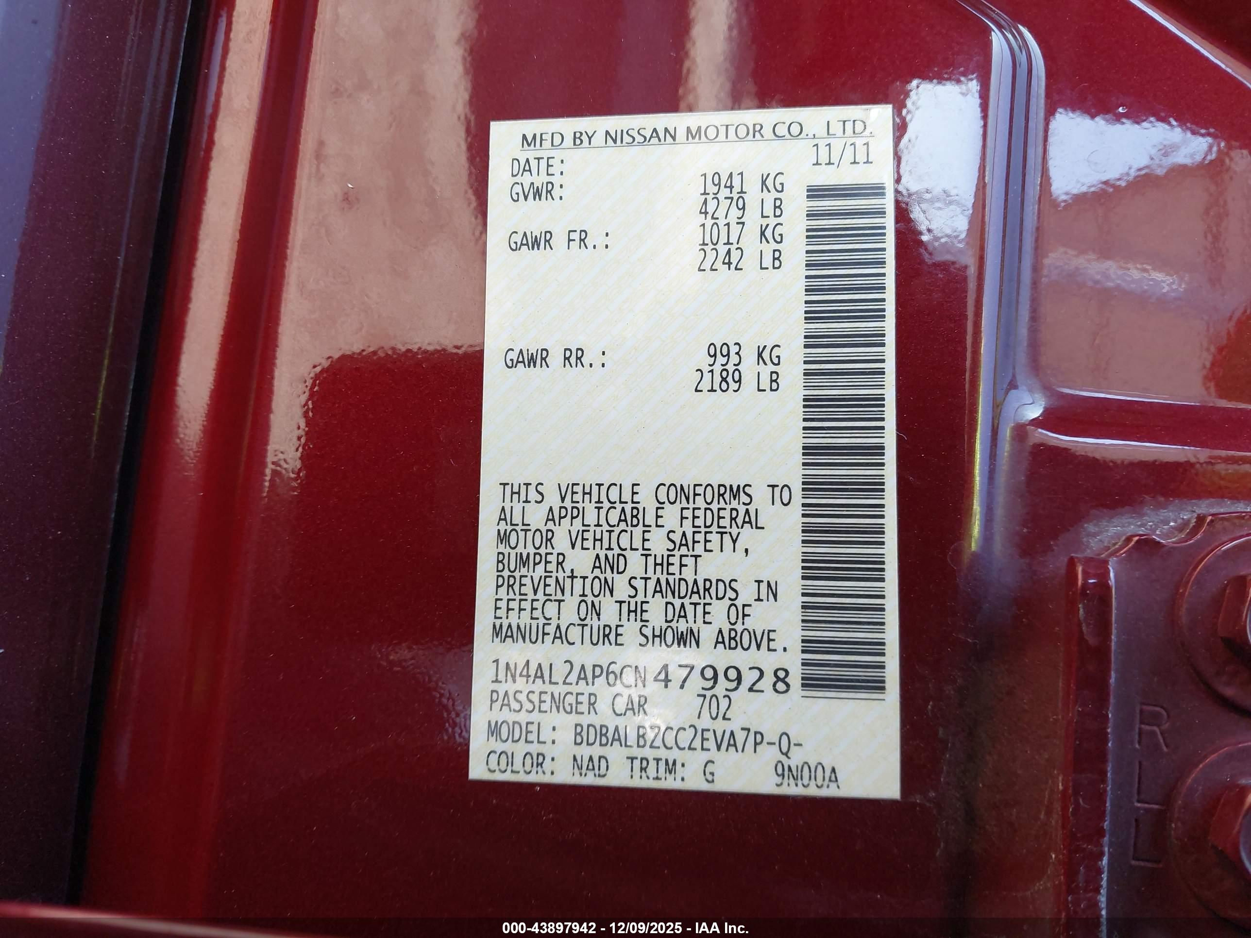 NISSAN ALTIMA image 9