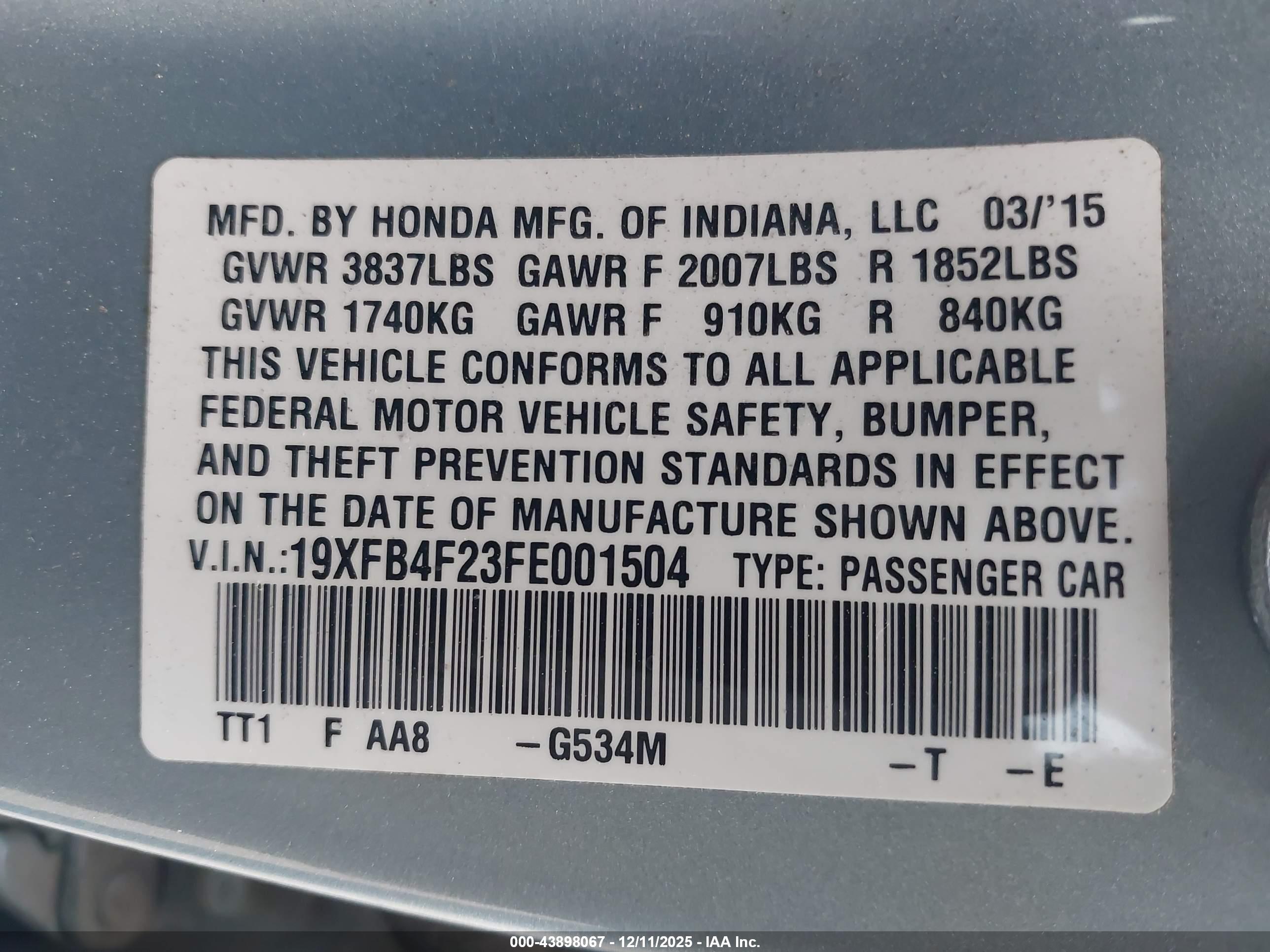 HONDA CIVIC image 9