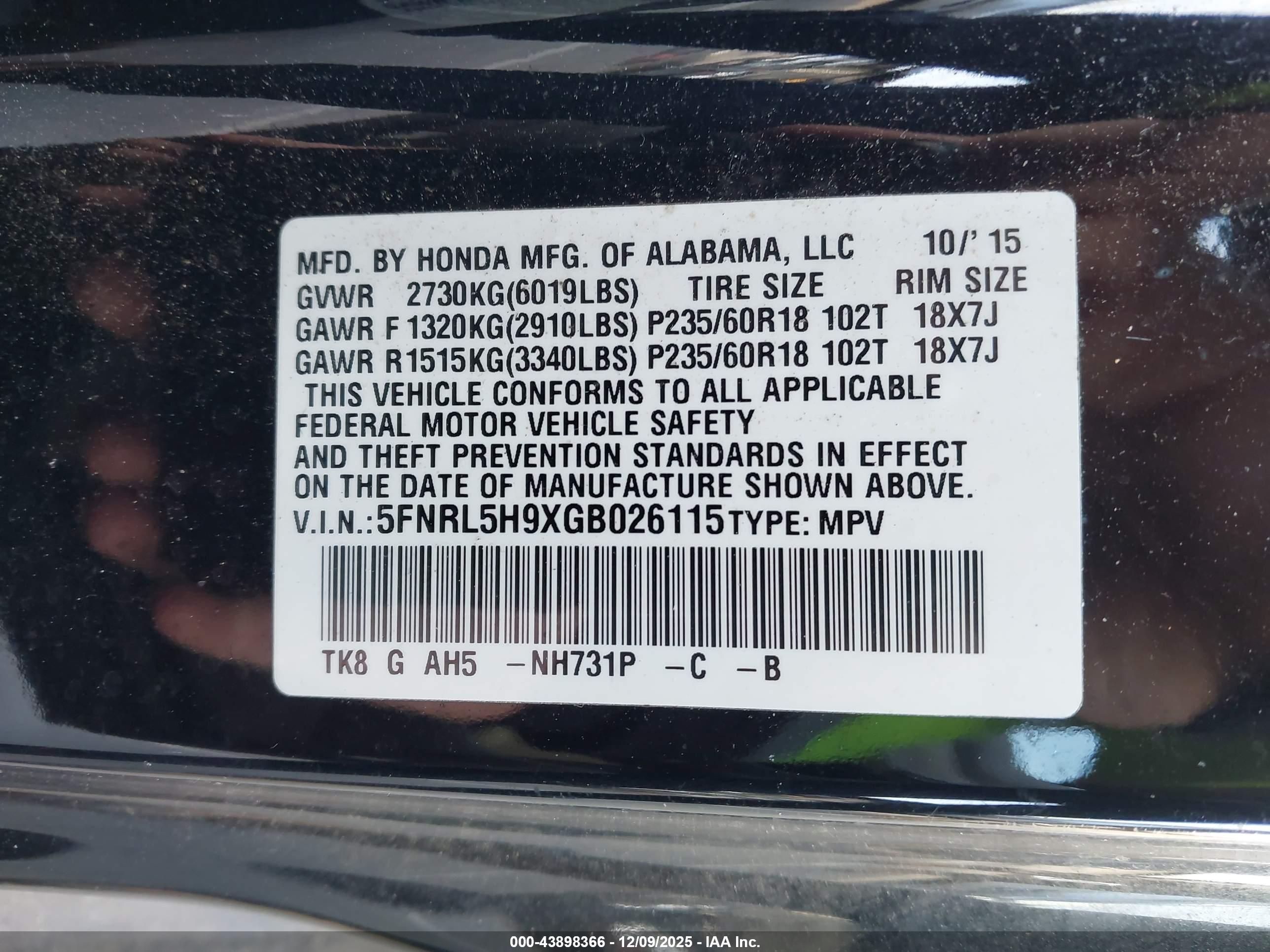 HONDA ODYSSEY image 9