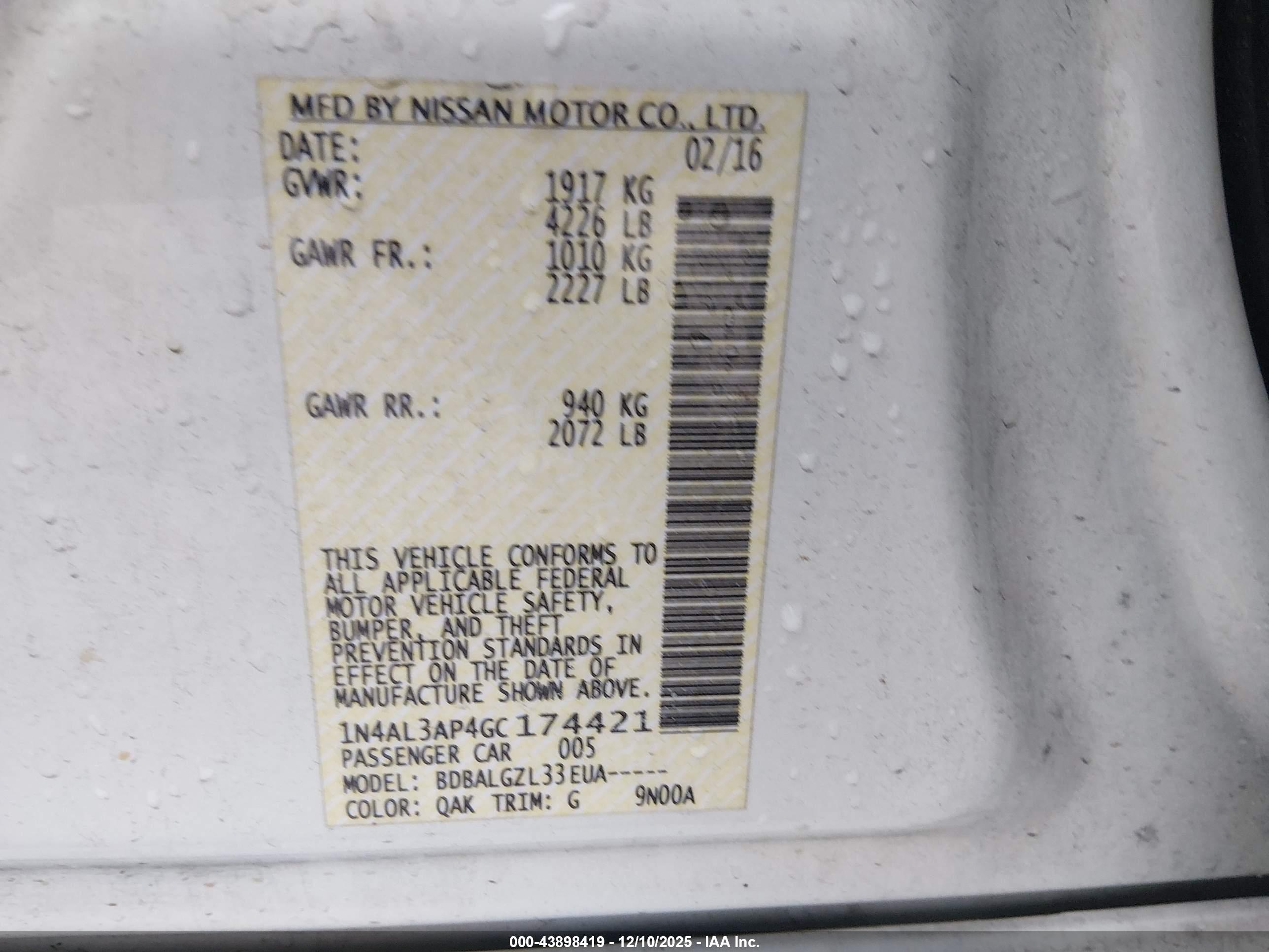 NISSAN ALTIMA image 9