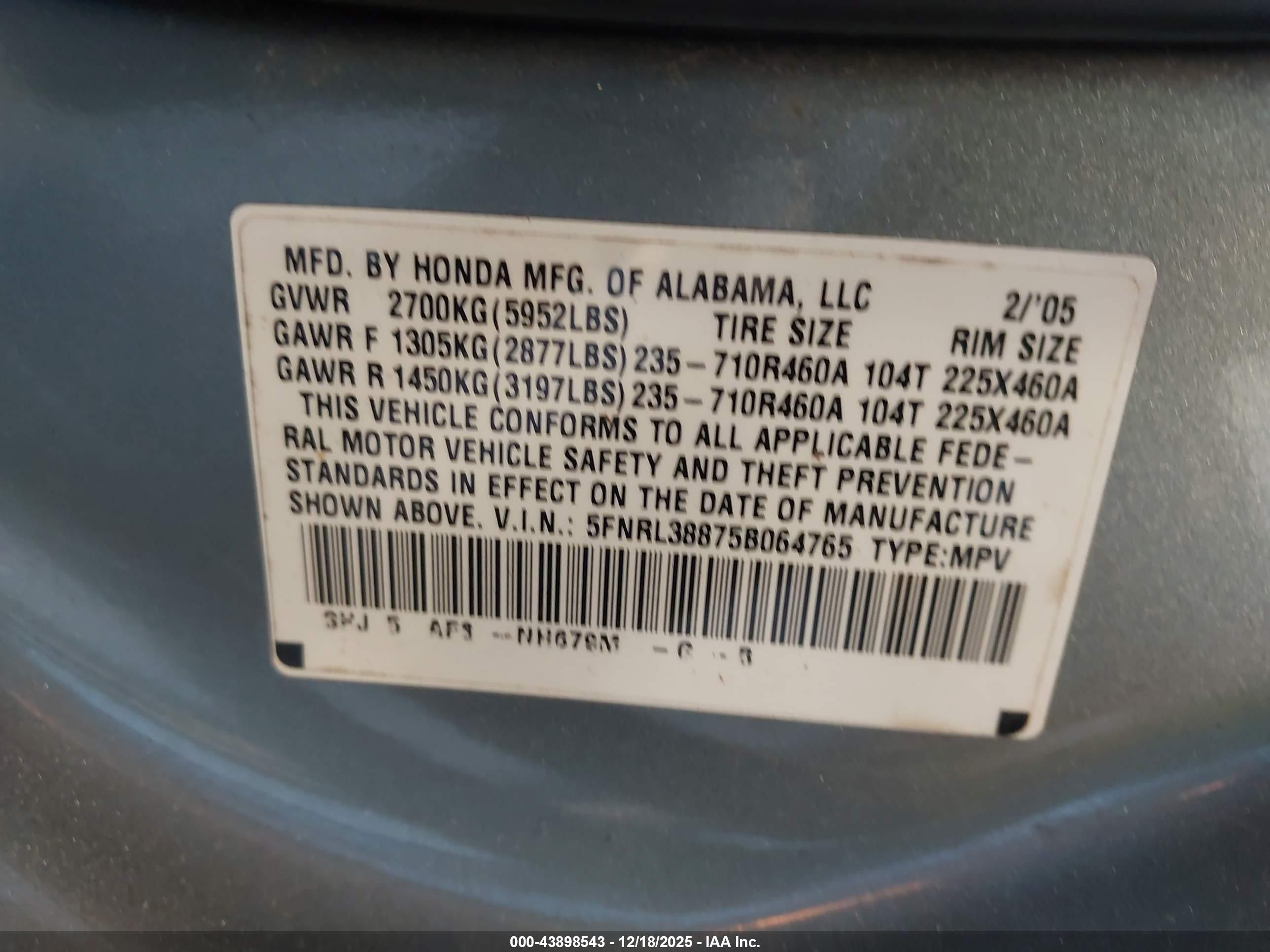 HONDA ODYSSEY image 9