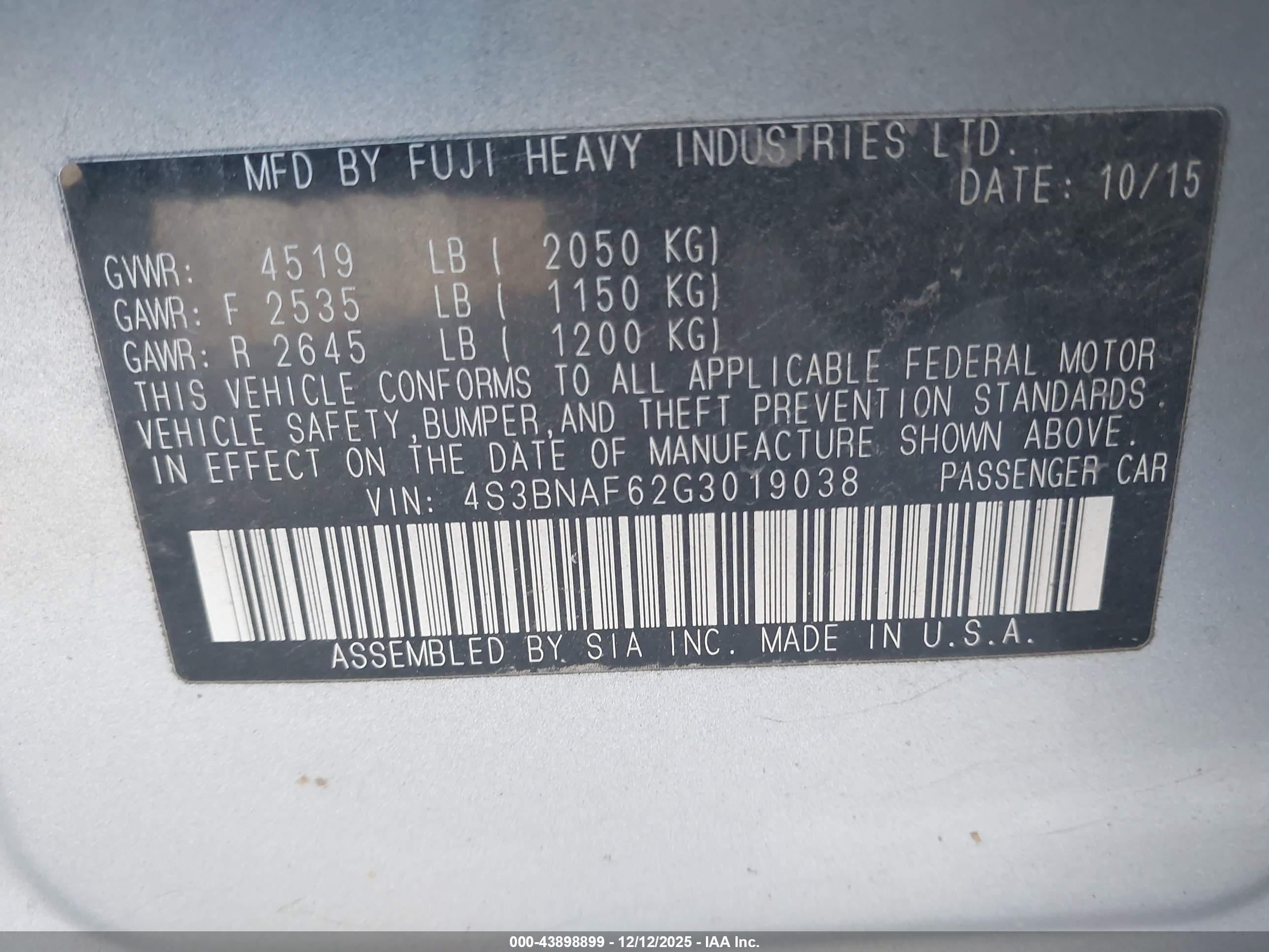 SUBARU LEGACY image 9