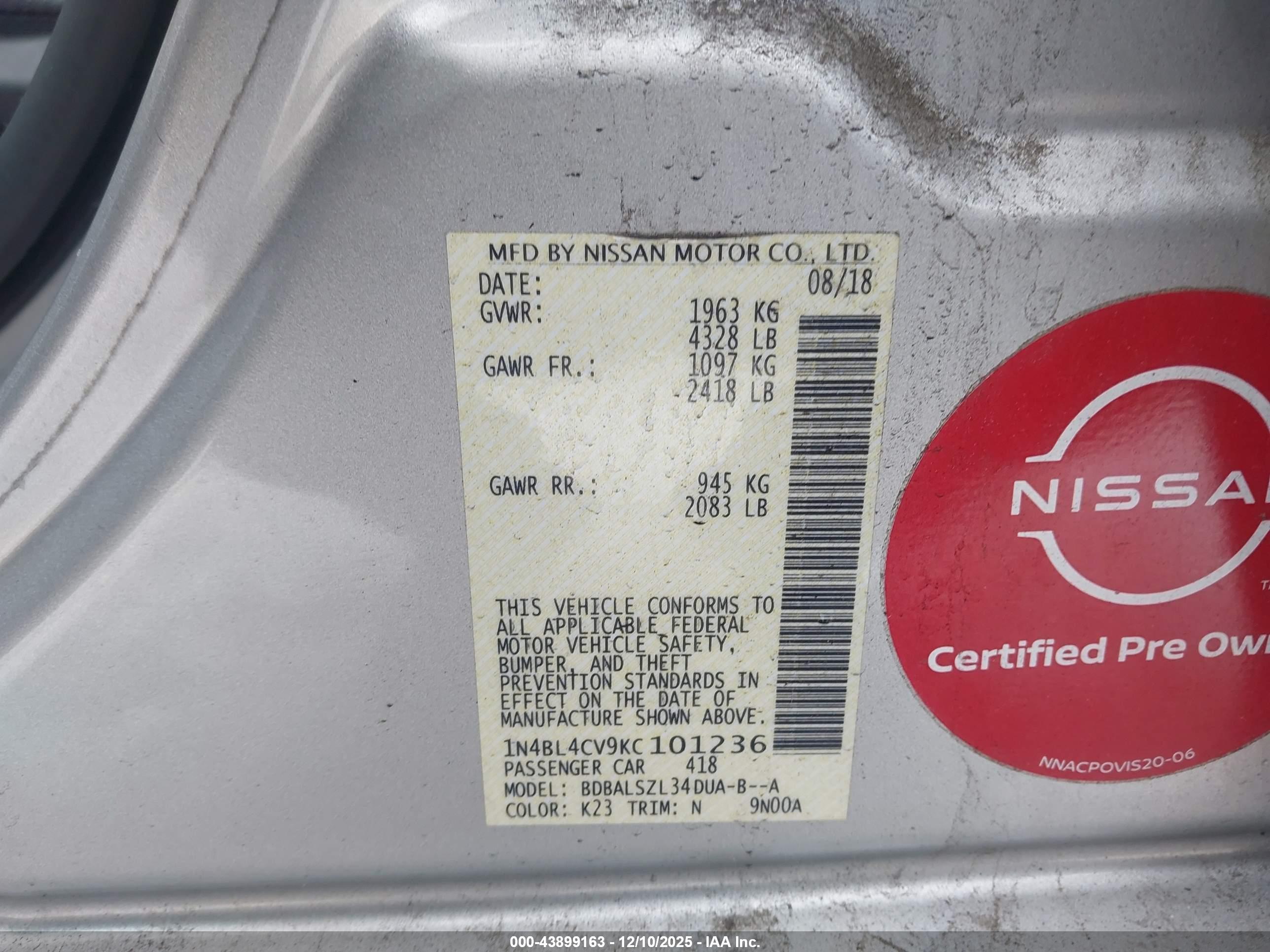 NISSAN ALTIMA image 9