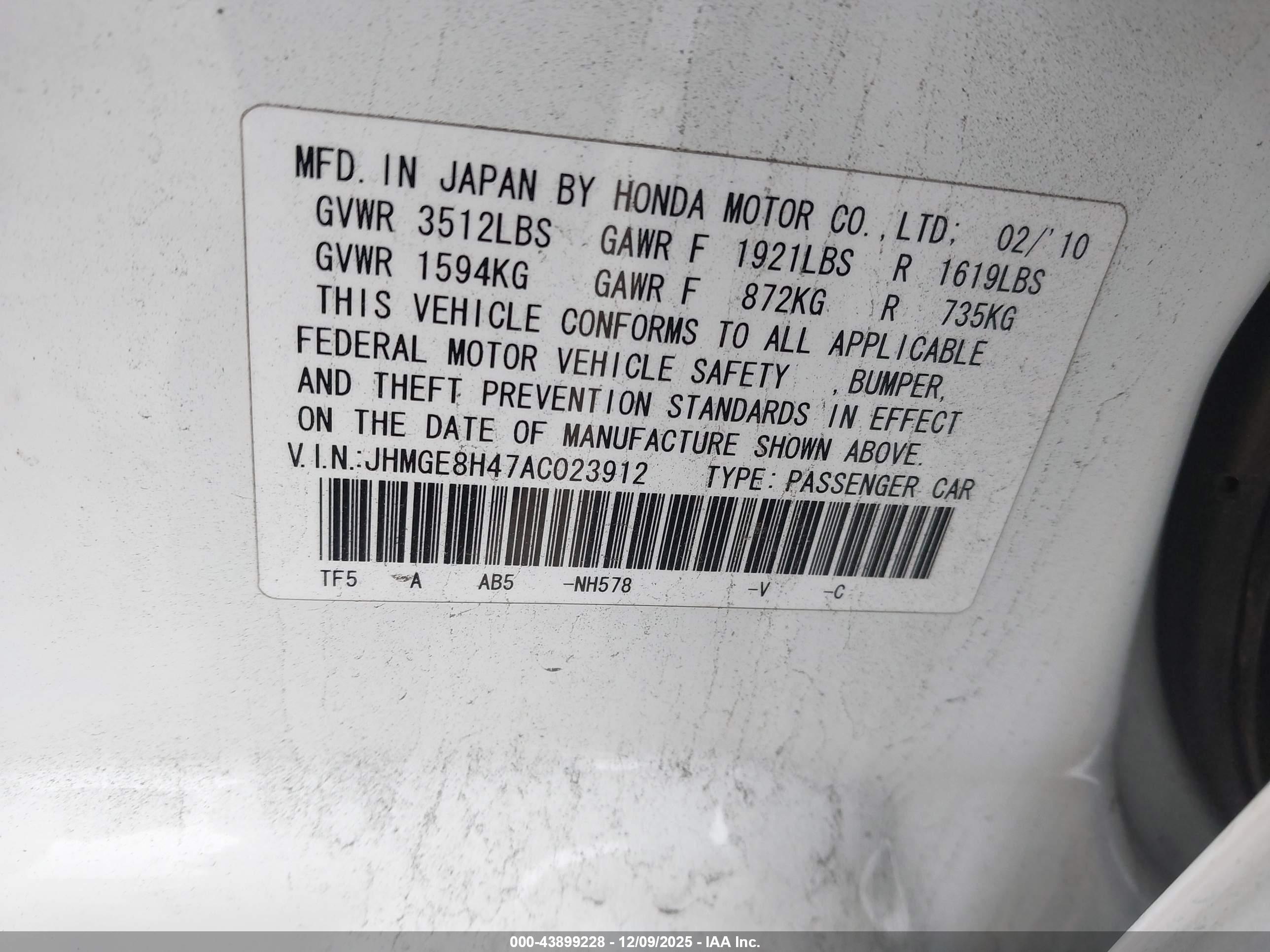 HONDA FIT image 9