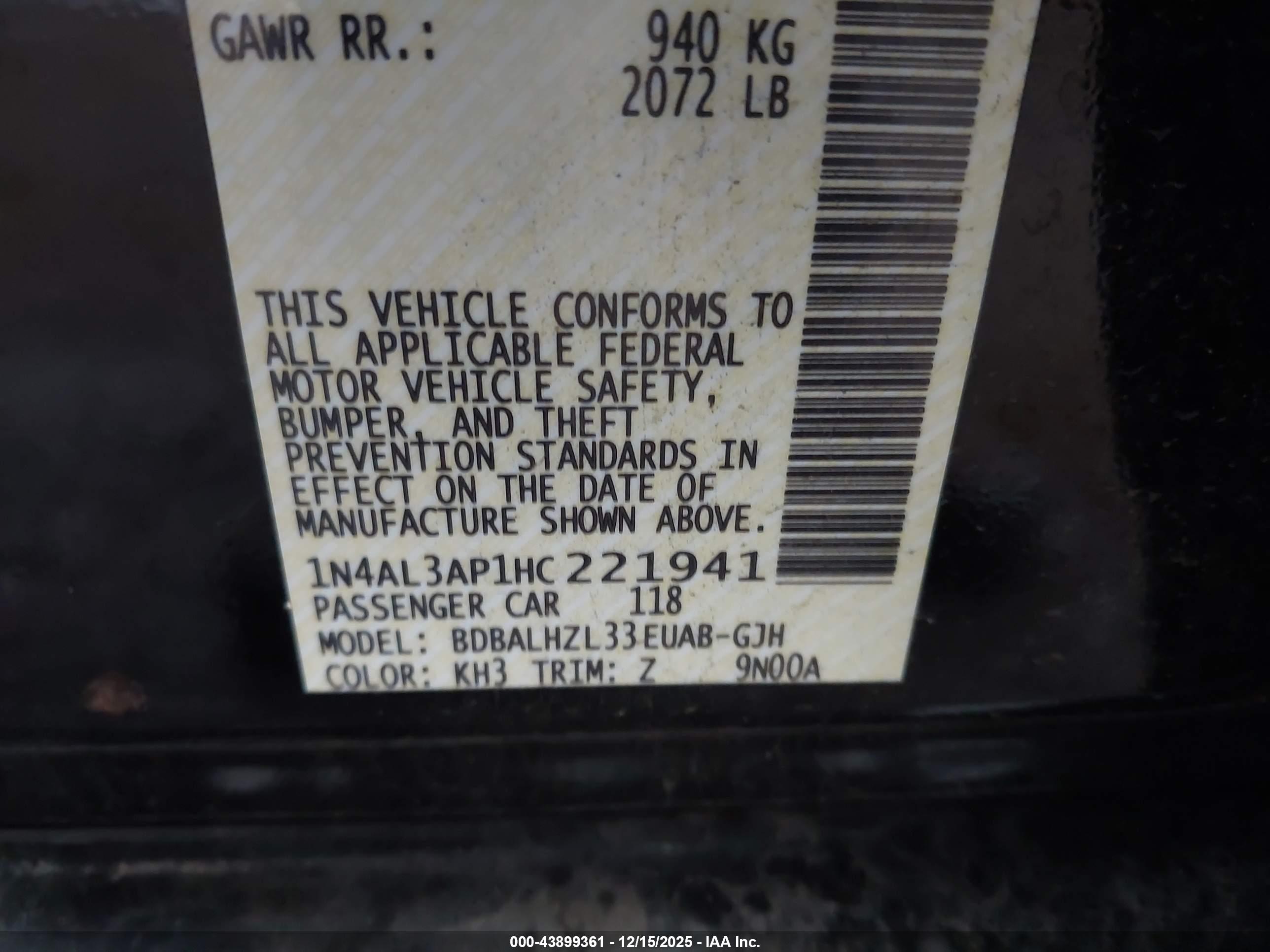 NISSAN ALTIMA image 9