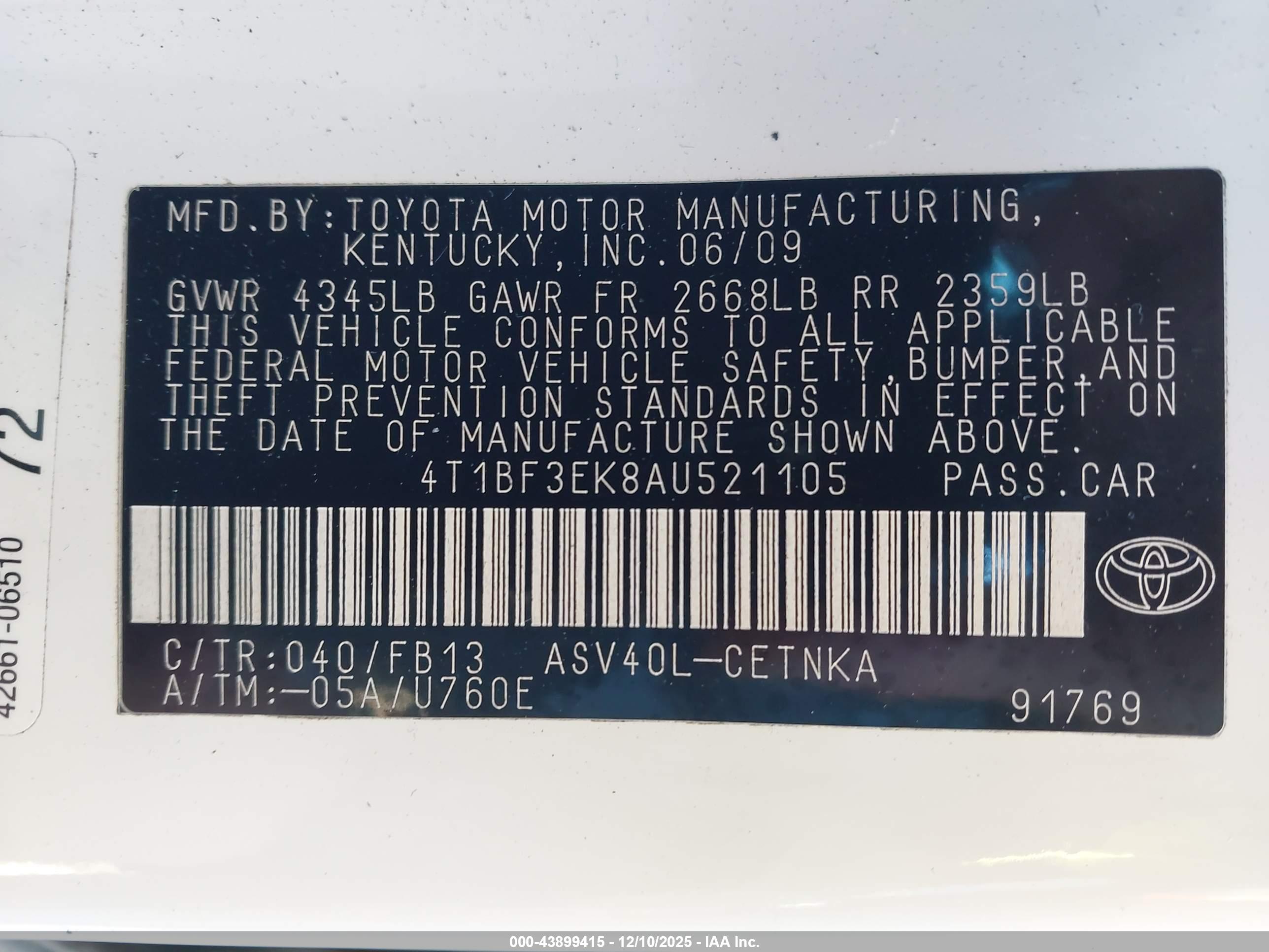 TOYOTA CAMRY image 9