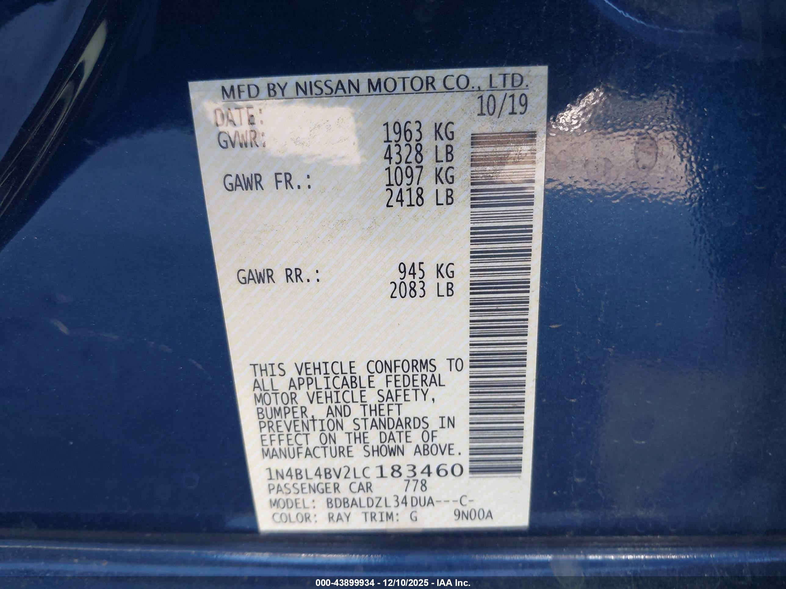 NISSAN ALTIMA image 9