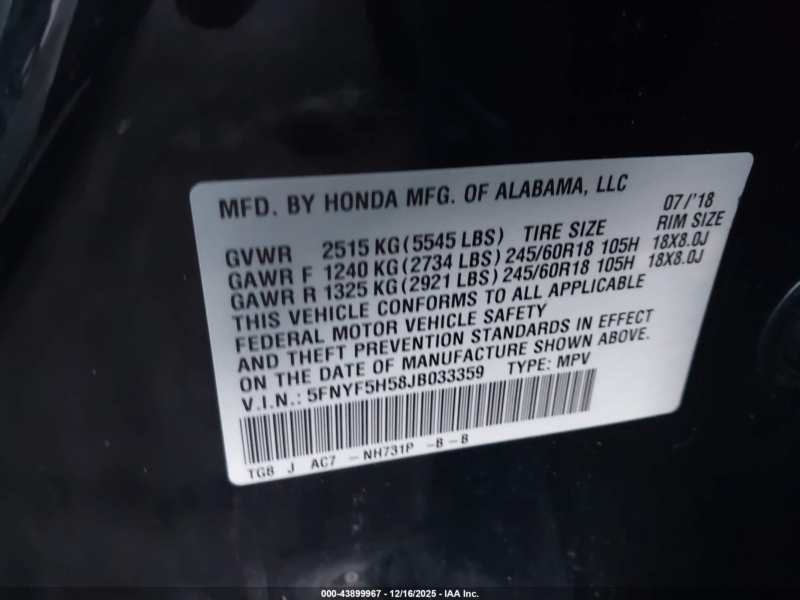 HONDA PILOT image 9