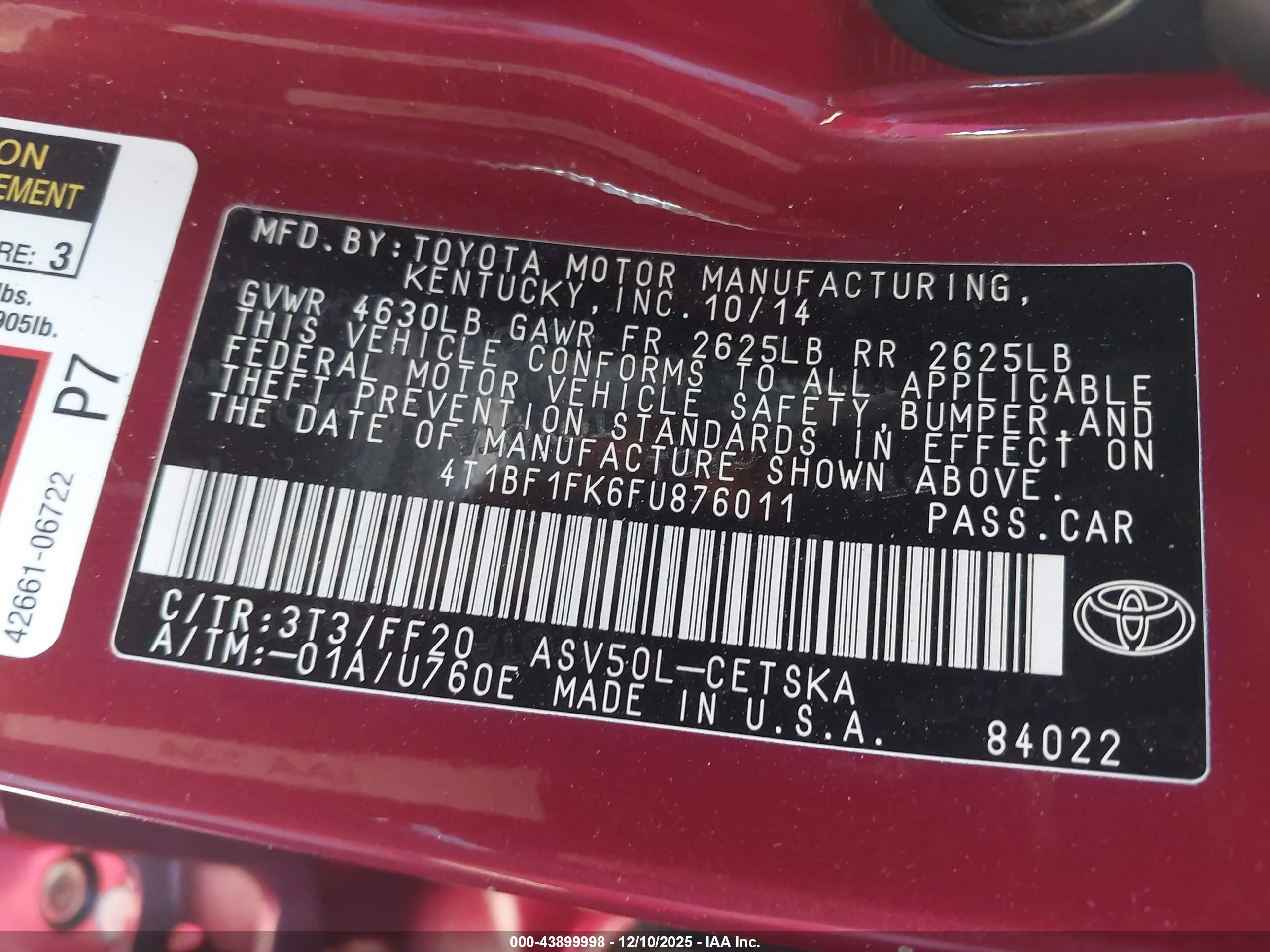 TOYOTA CAMRY image 9