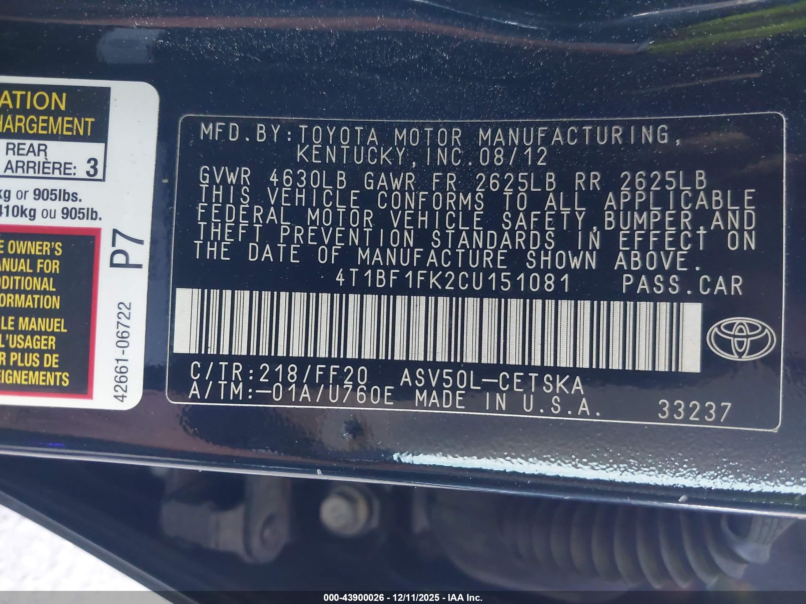 TOYOTA CAMRY image 9