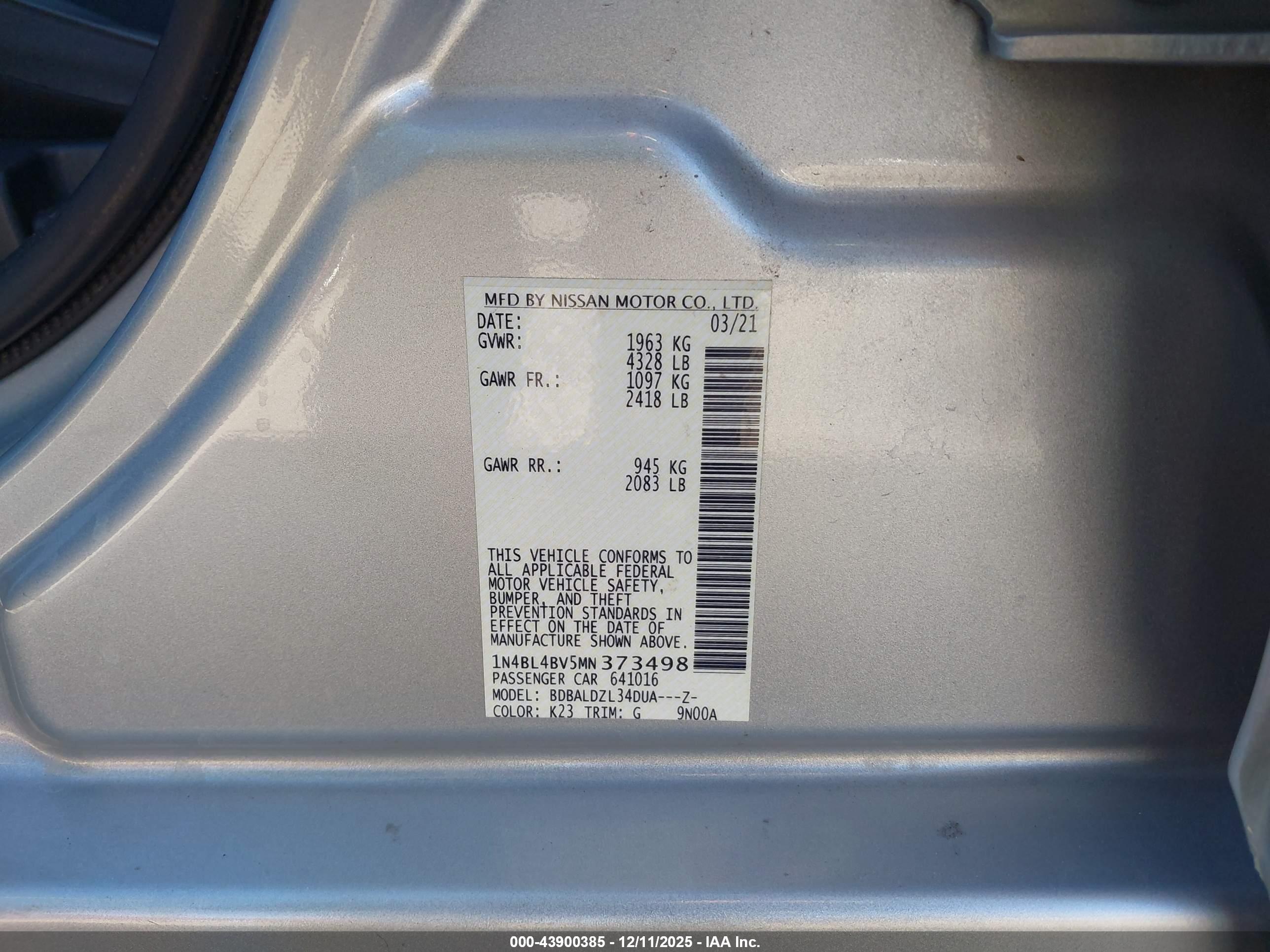 NISSAN ALTIMA image 9