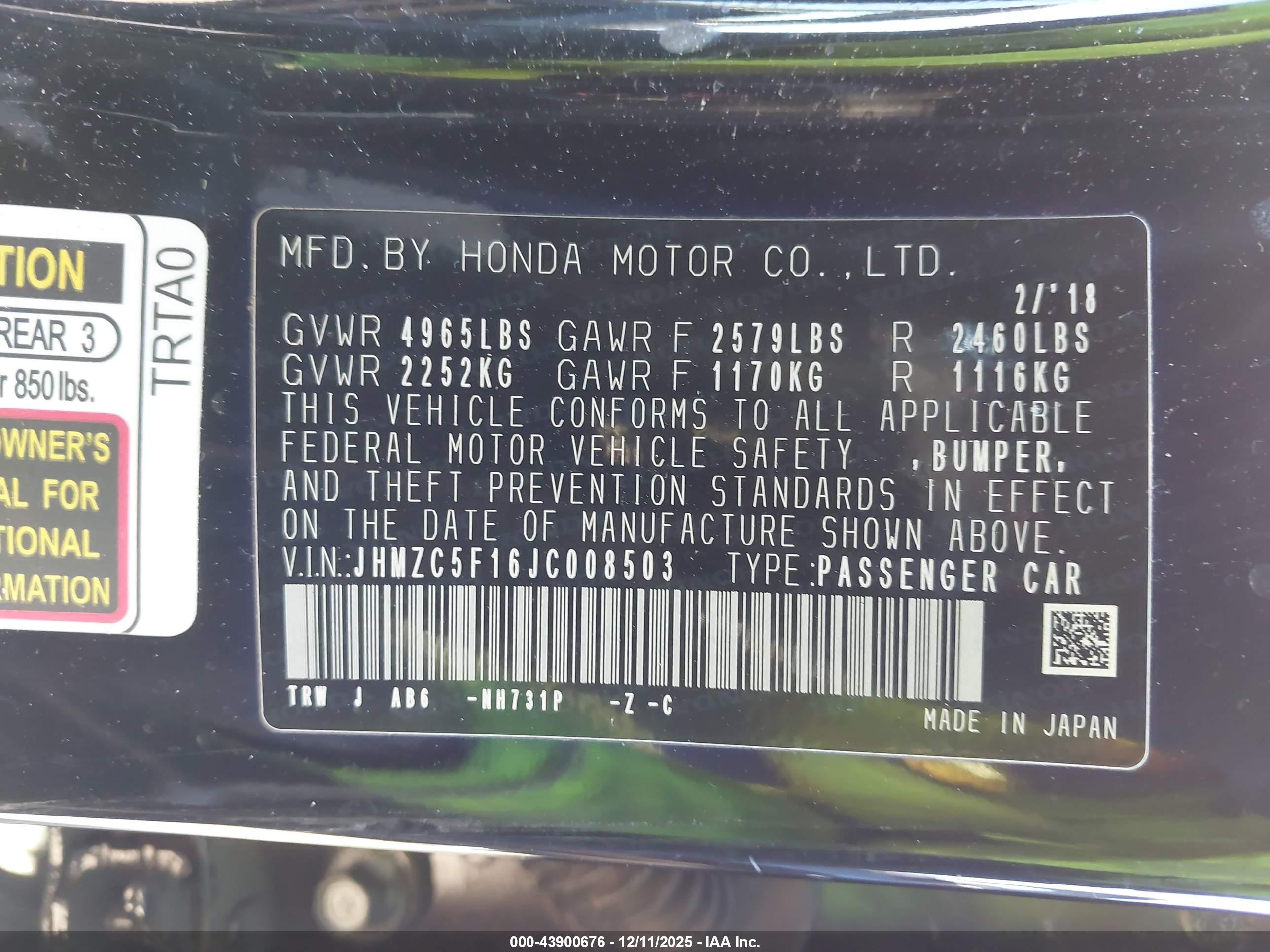 HONDA CLARITY image 9