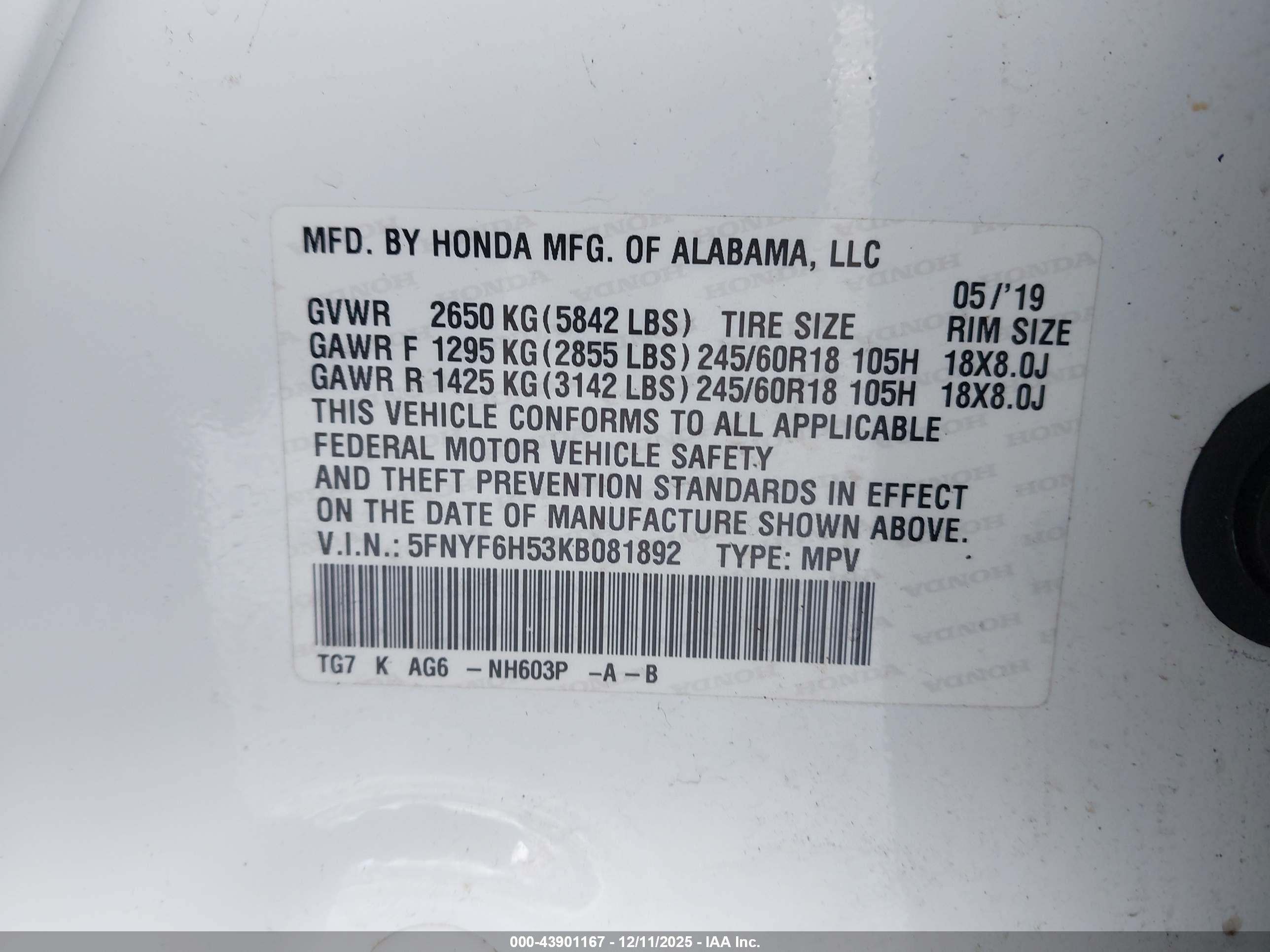 HONDA PILOT image 9