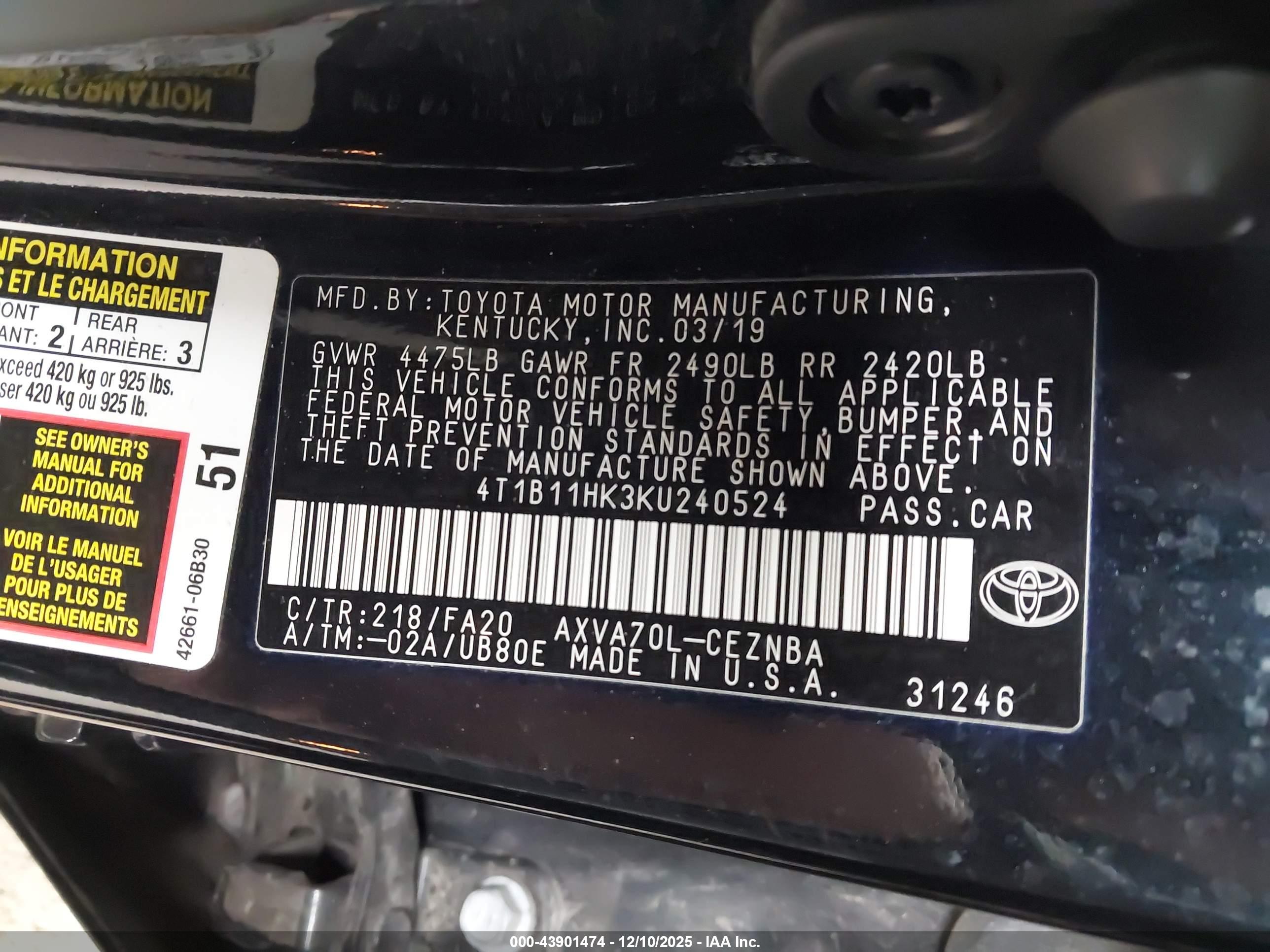 TOYOTA CAMRY image 9