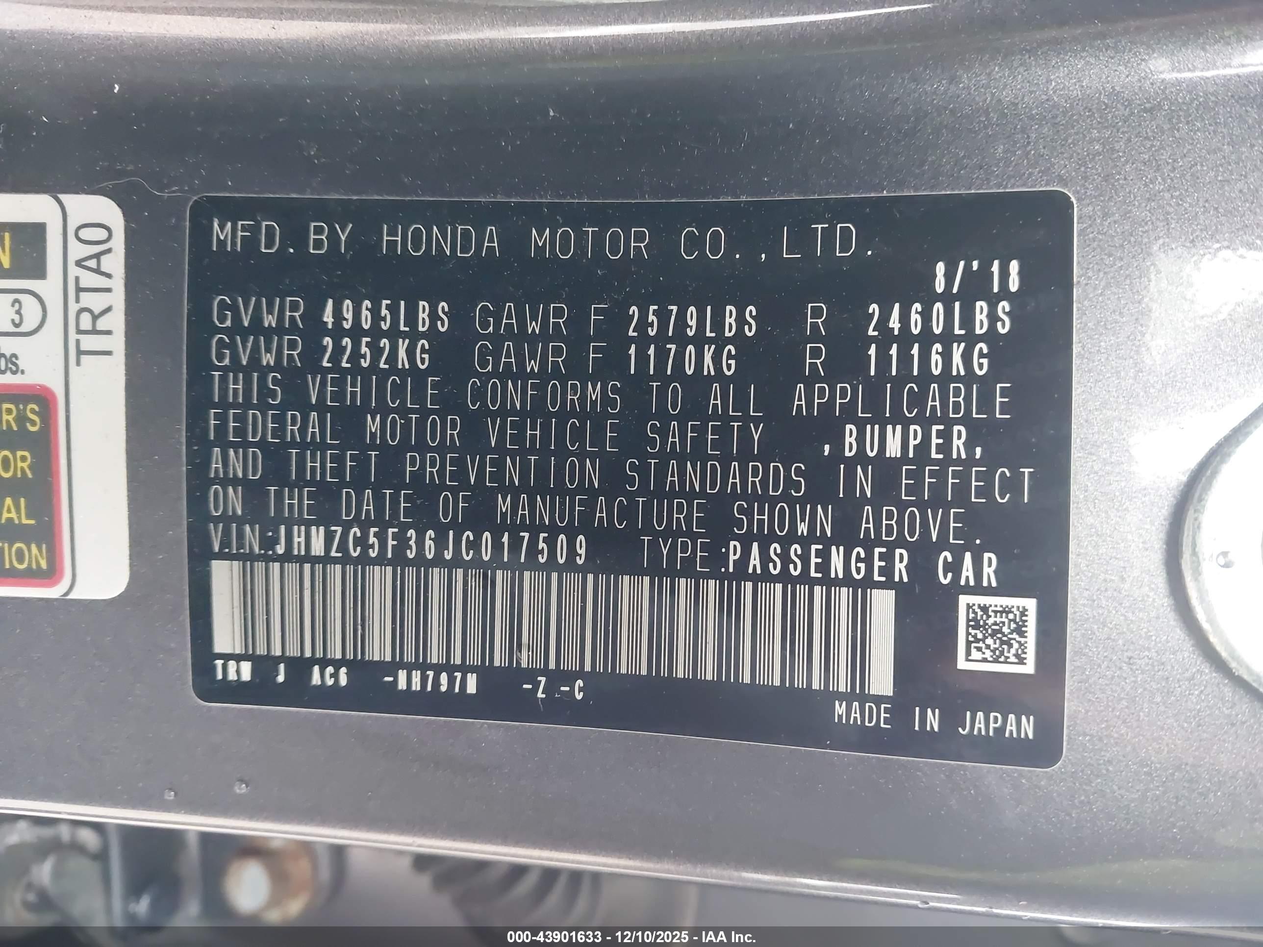 HONDA CLARITY image 9