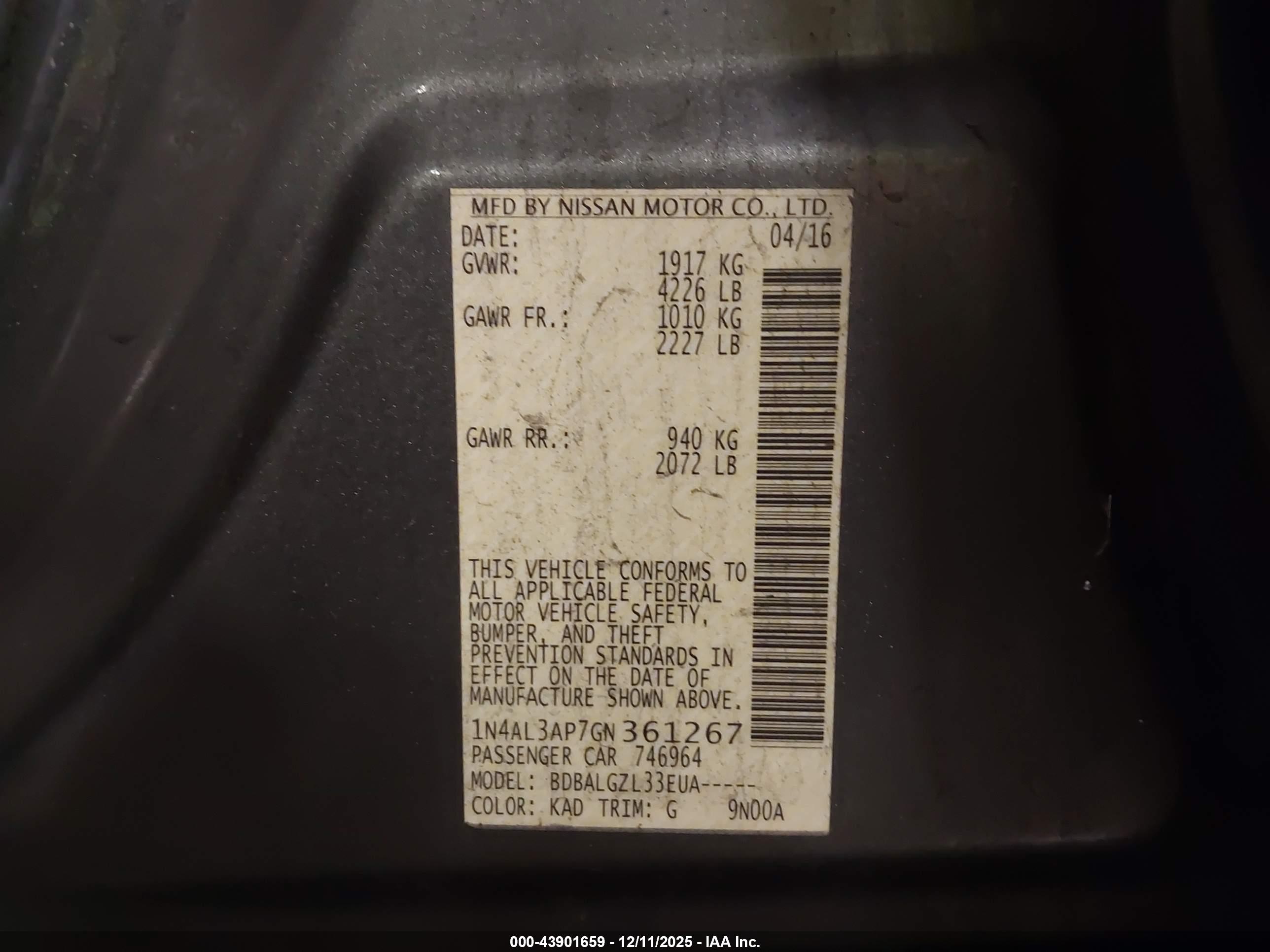 NISSAN ALTIMA image 9