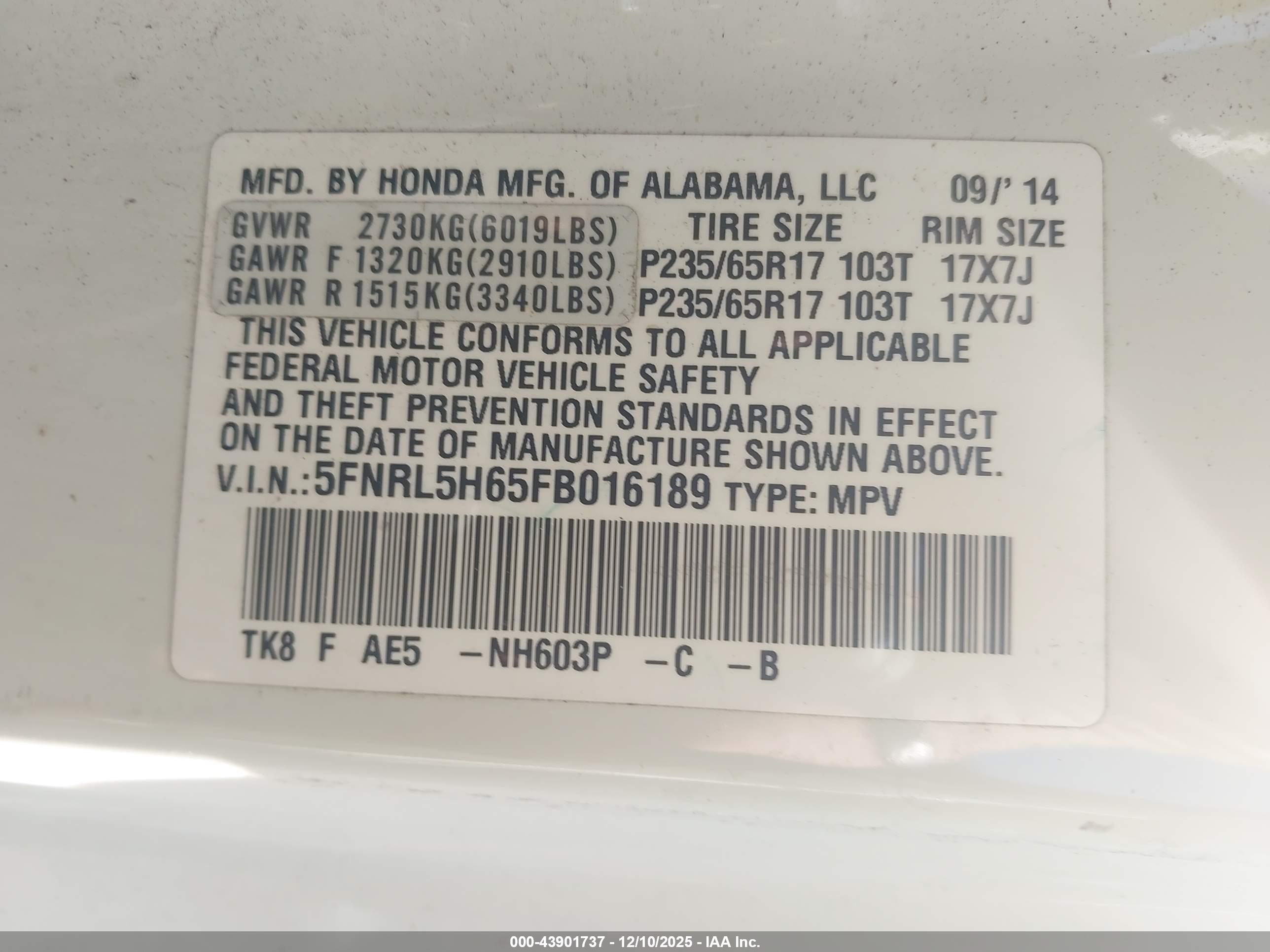 HONDA ODYSSEY image 9