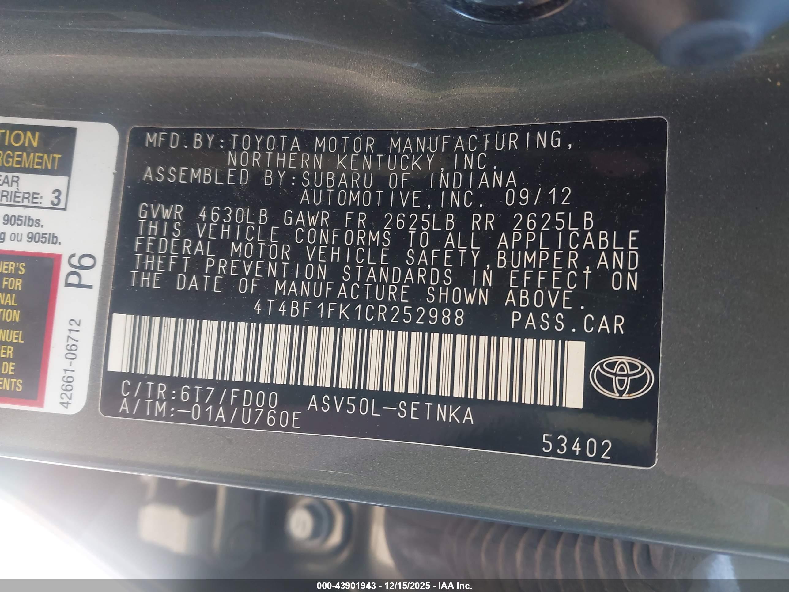 TOYOTA CAMRY image 9