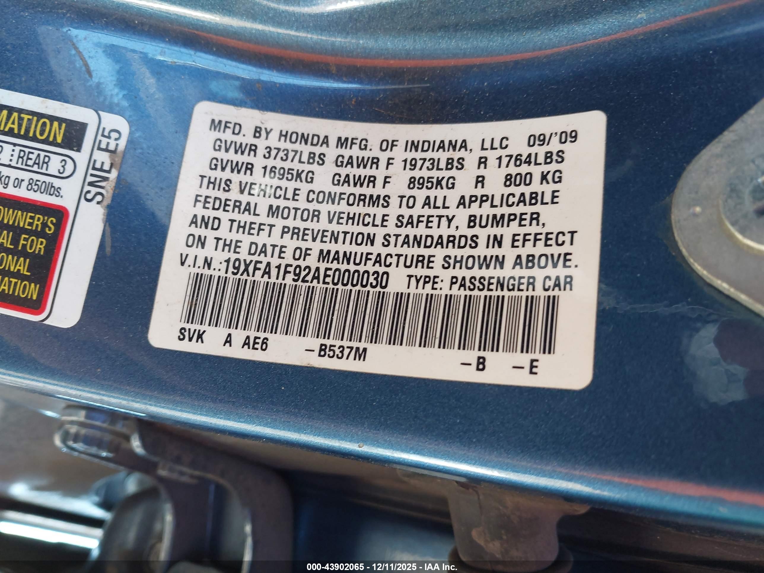HONDA CIVIC image 9