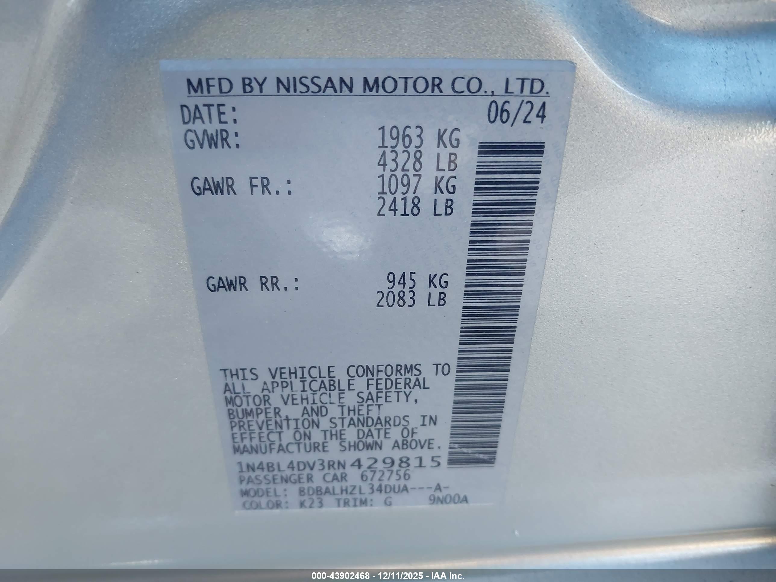 NISSAN ALTIMA image 9