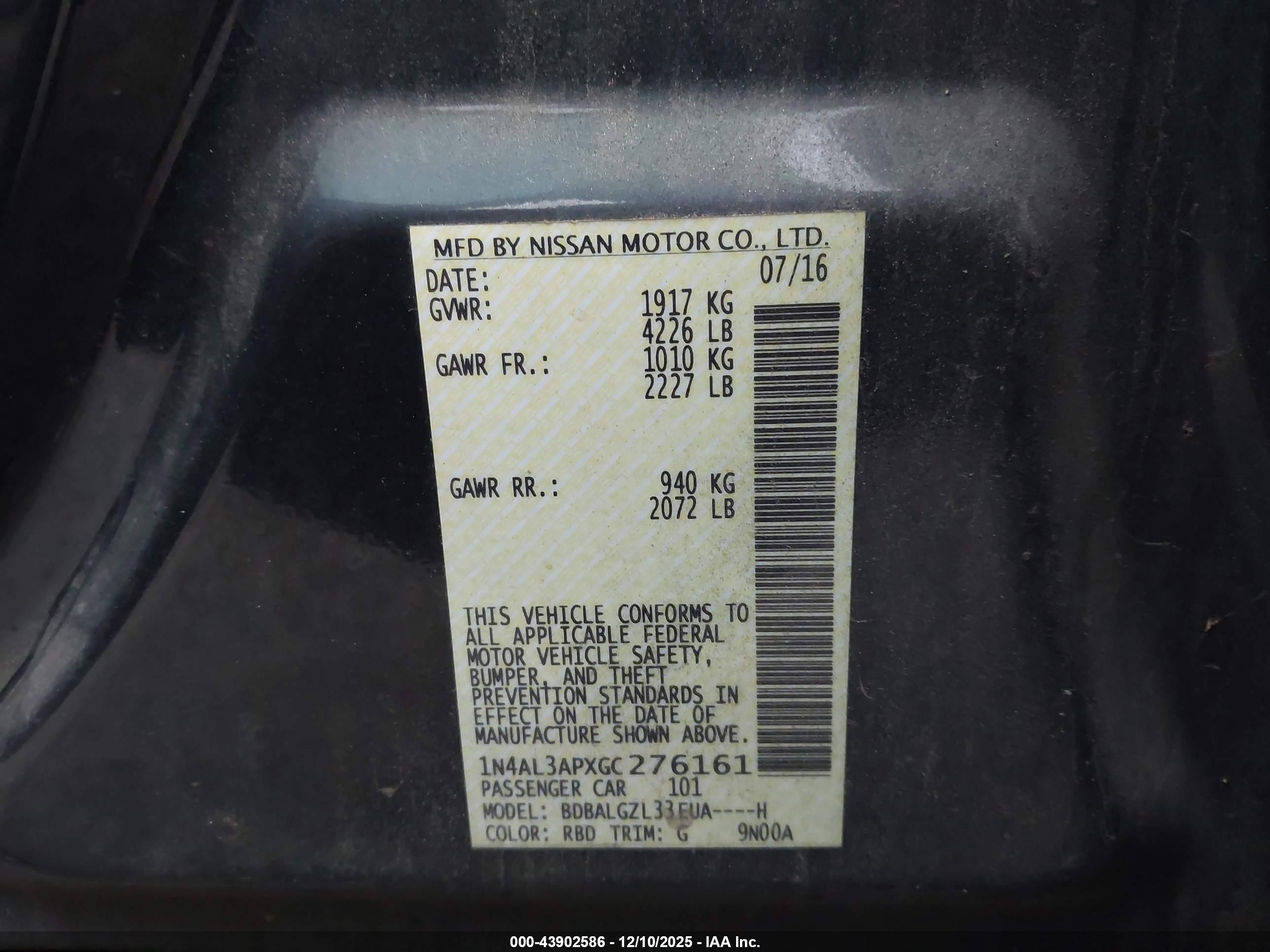 NISSAN ALTIMA image 9