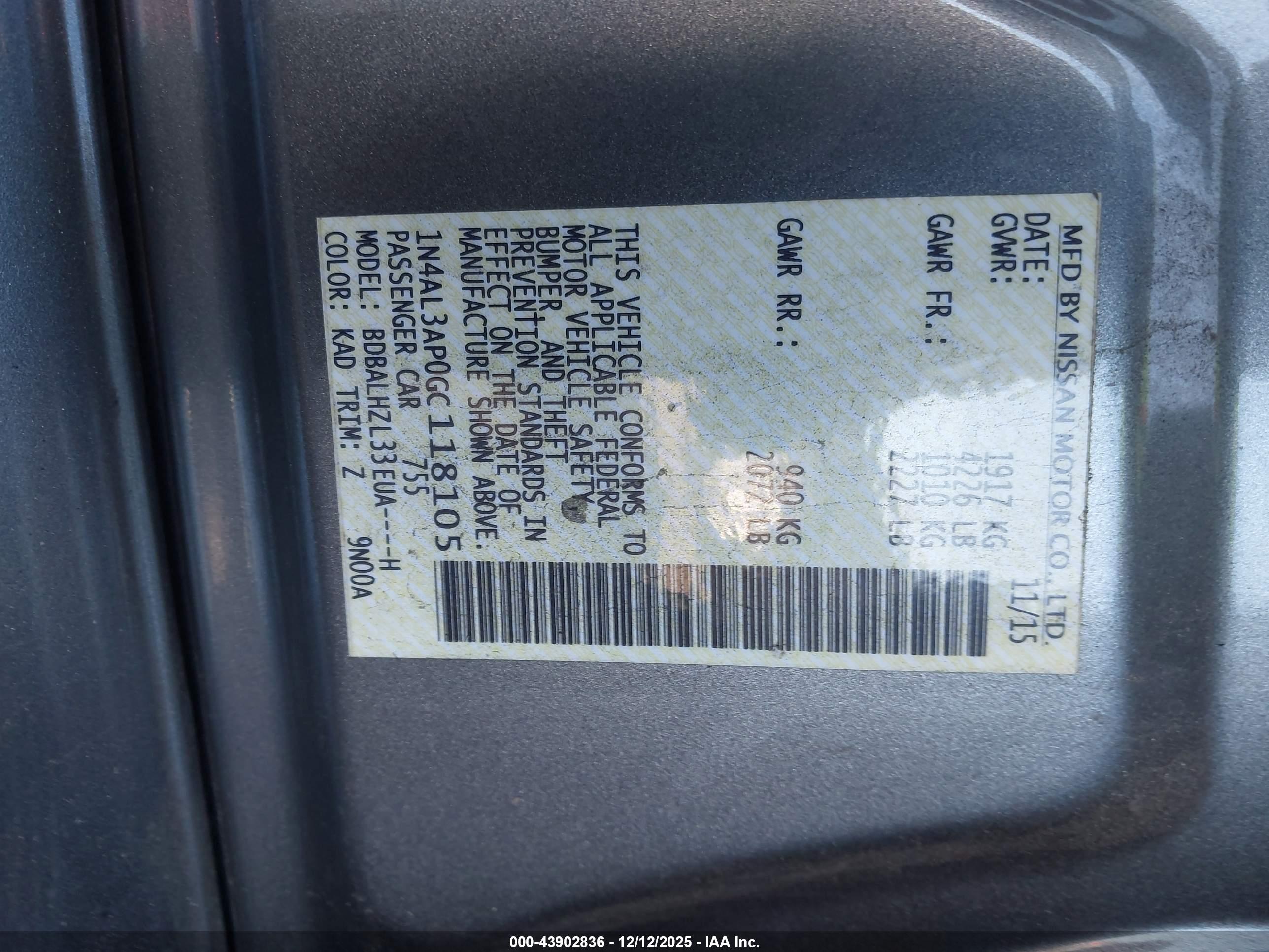 NISSAN ALTIMA image 9