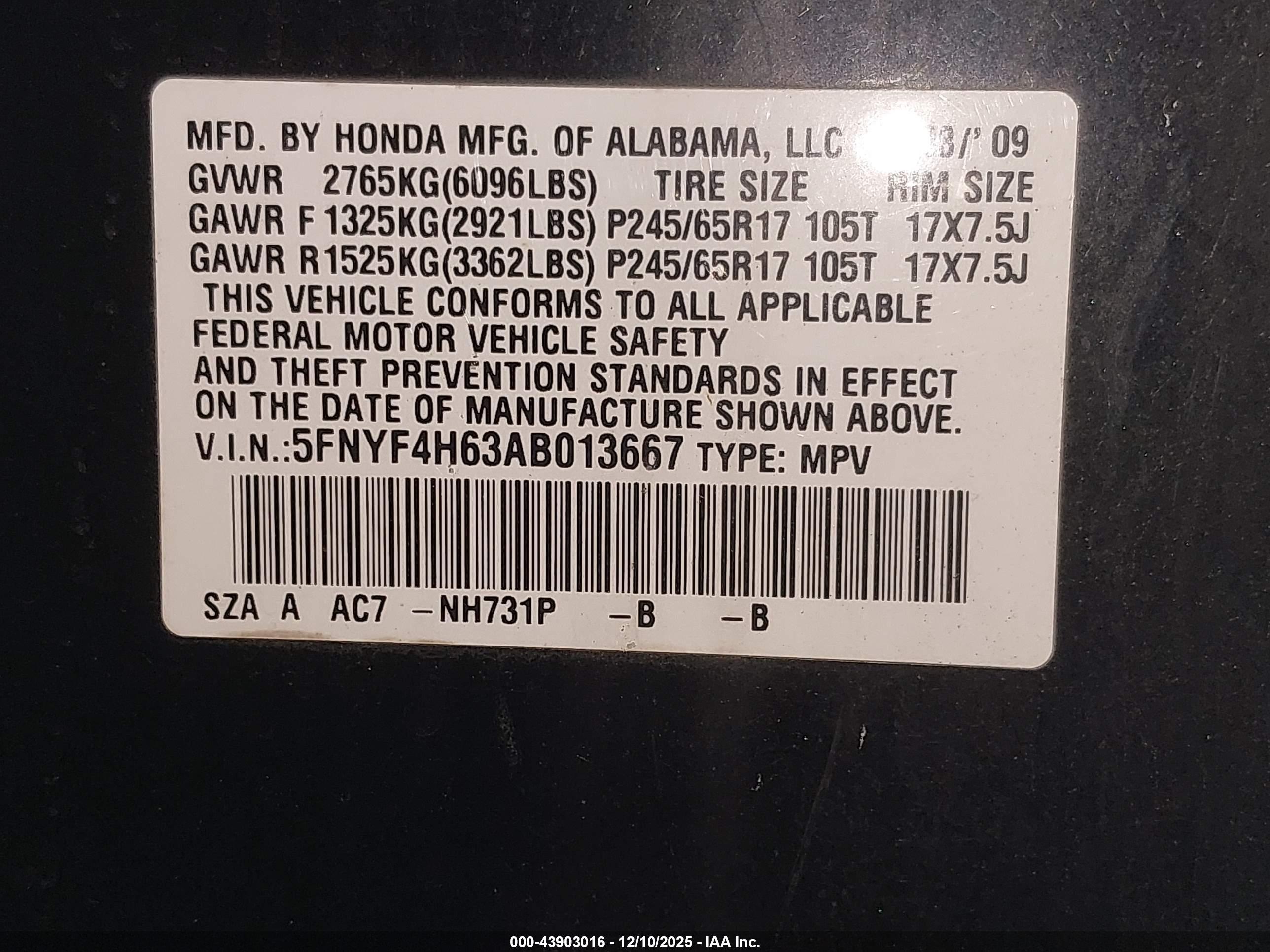HONDA PILOT image 9