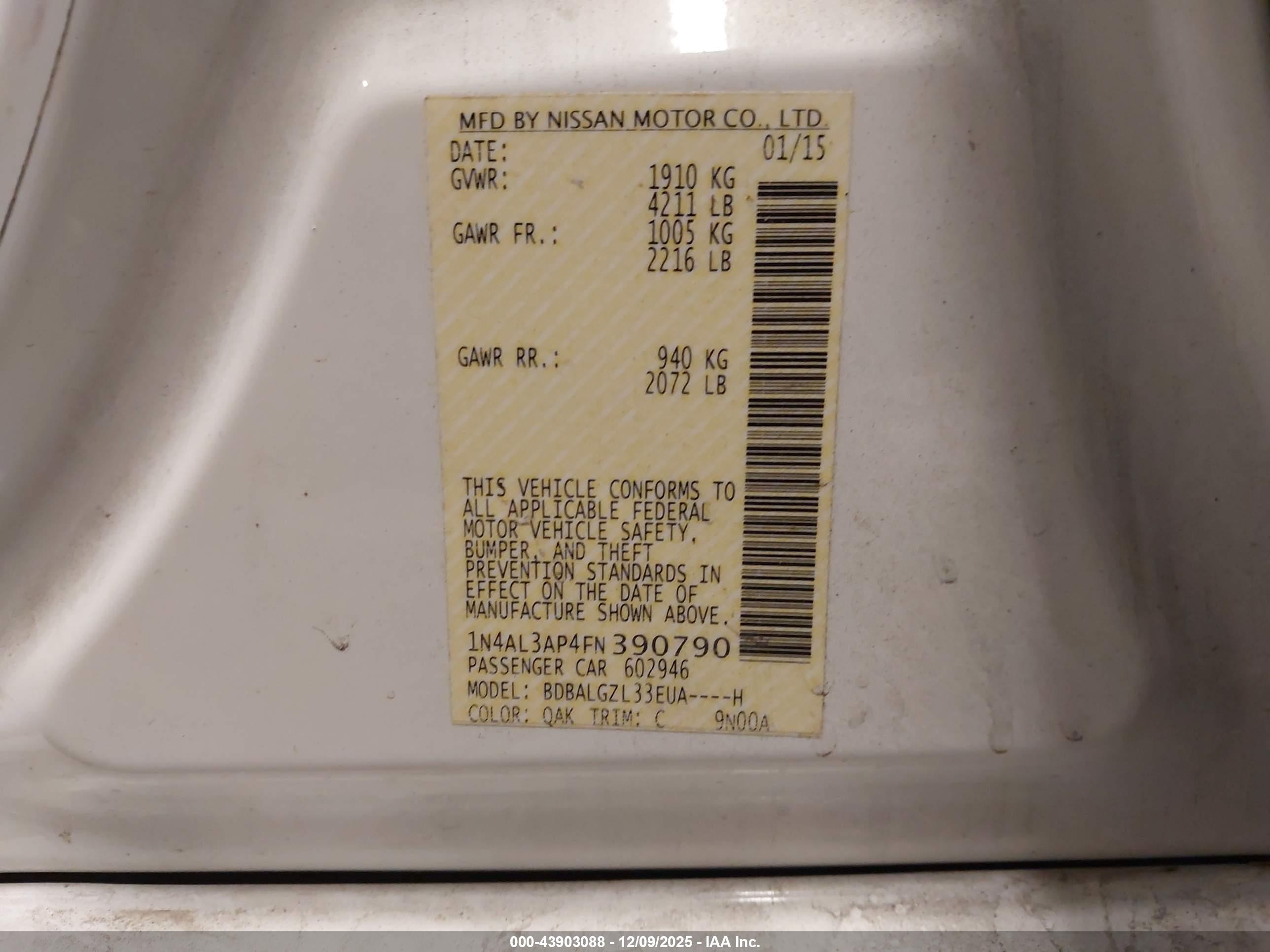 NISSAN ALTIMA image 9