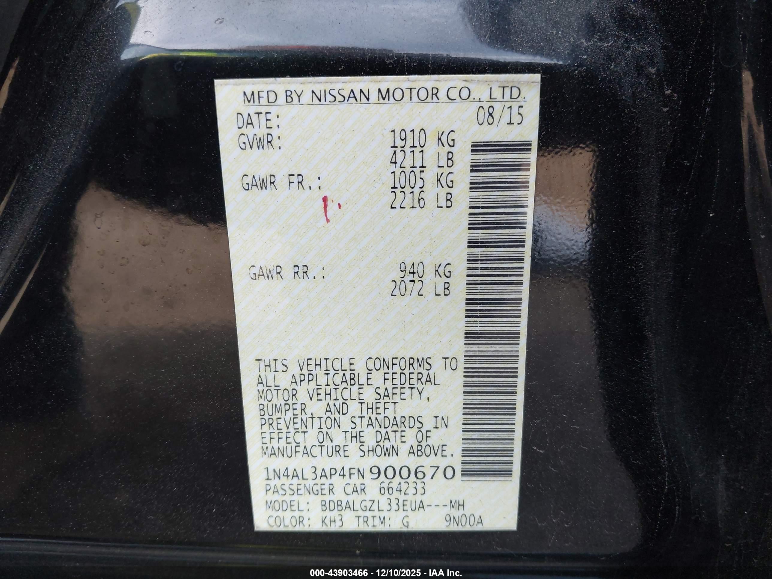 NISSAN ALTIMA image 9