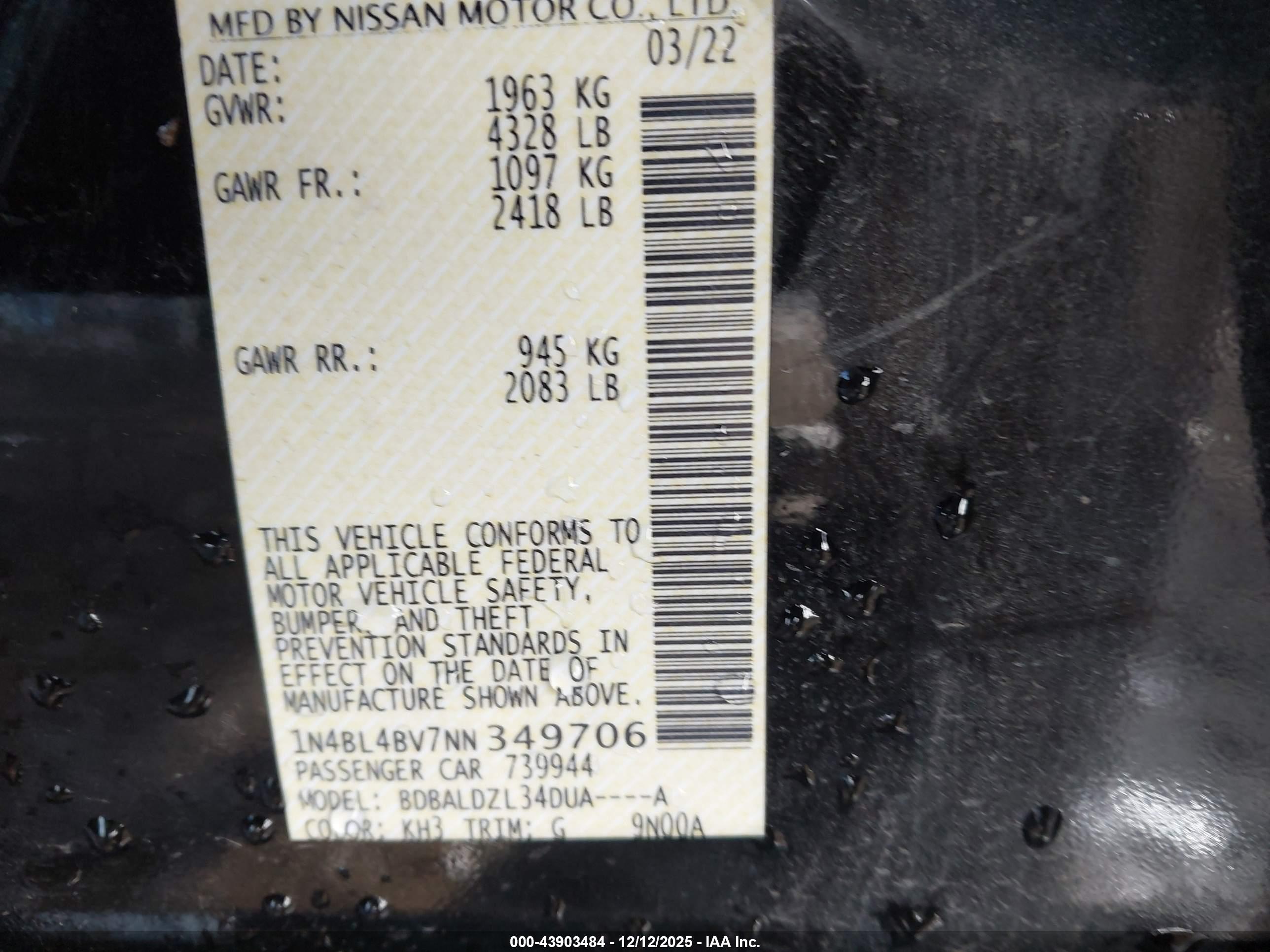 NISSAN ALTIMA image 9