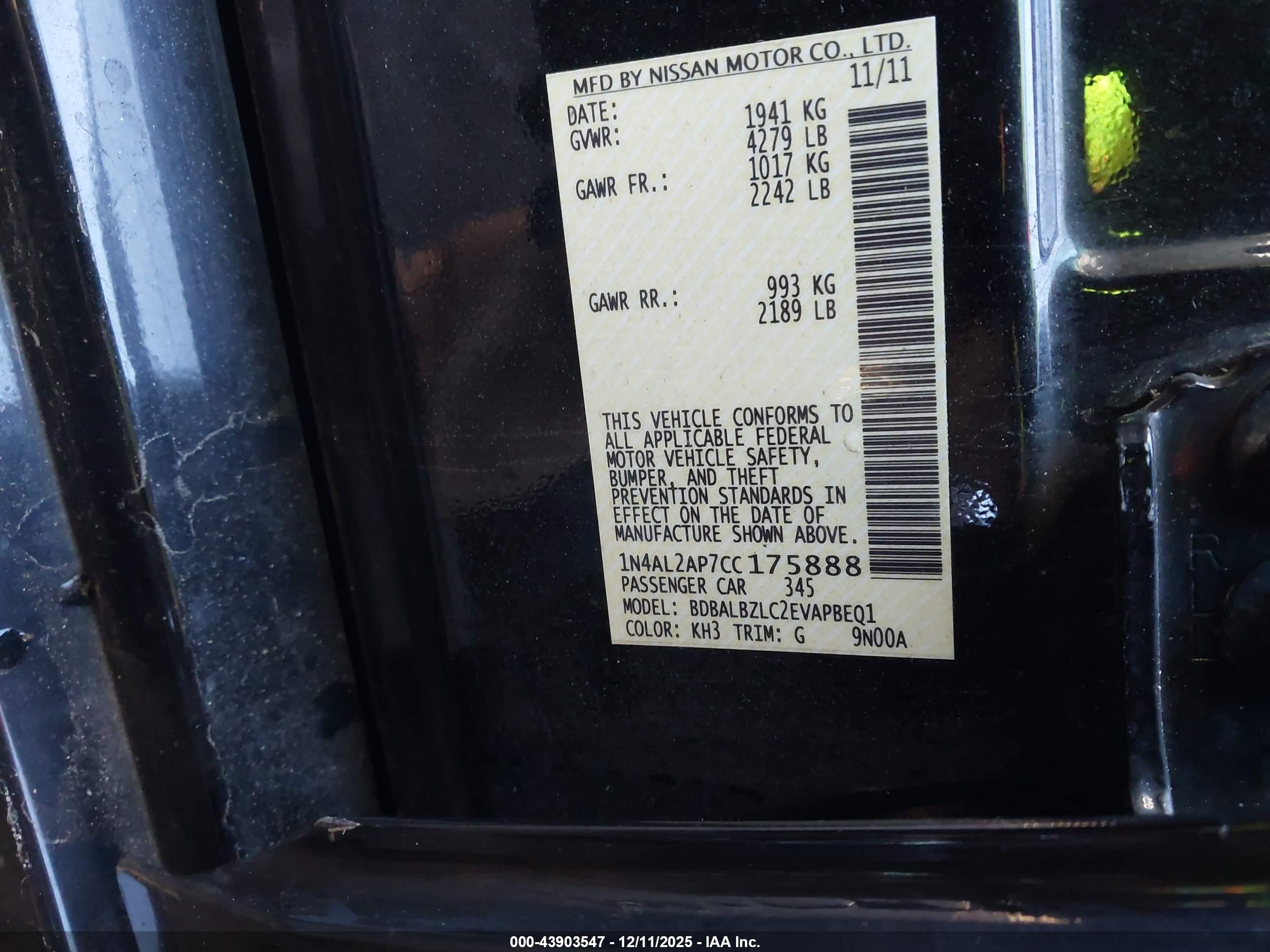 NISSAN ALTIMA image 9