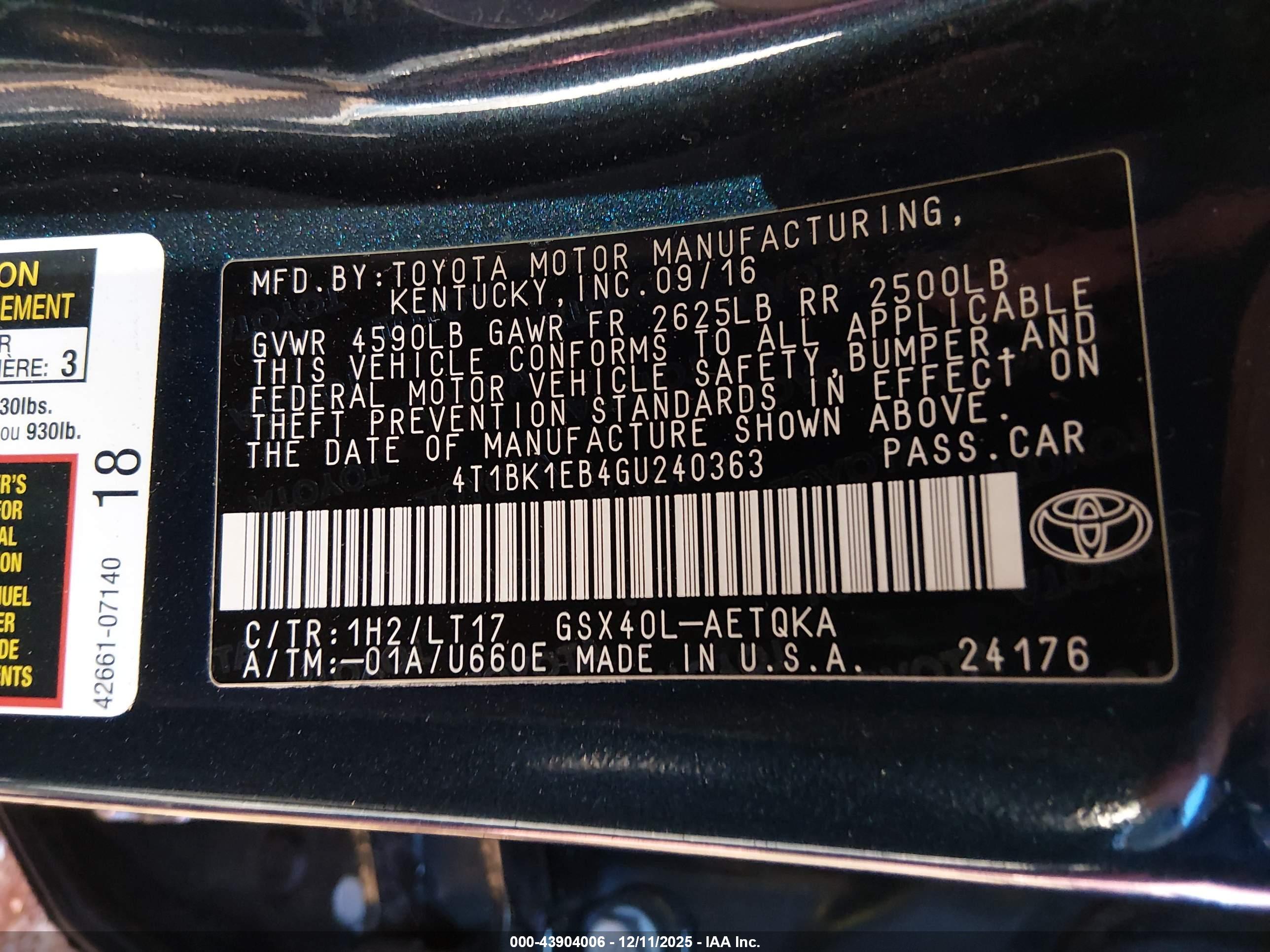 TOYOTA AVALON image 9